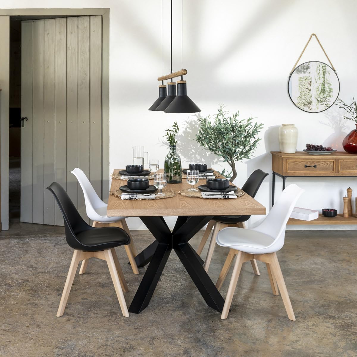 Atmosphera Table à Manger Extensible 180/220 x 90 Olaf Naturel