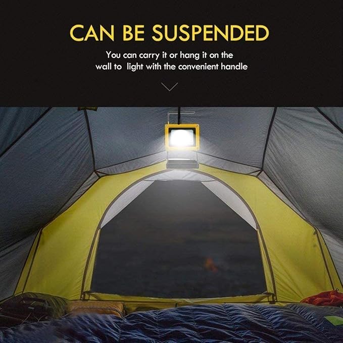 Generic Spot Lighting 50W 1000LM LED Rechargeable Work Lights Portable Floodlight IP65 Waterproof Spotlight, Car Emergency Security Light Outdoor Travel Lamp for Camping Workshop Garden Garage photo 3
