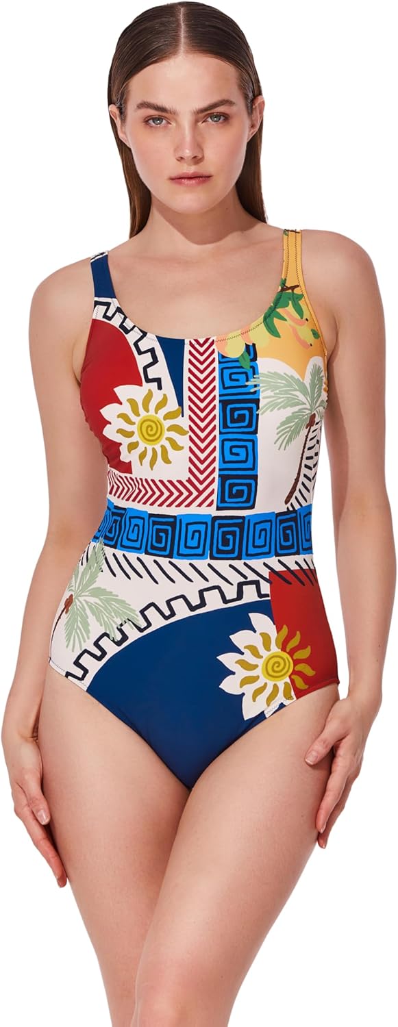 Gottex Scoop Neck One Piece - Removable Soft Cups, Adjustable Straps, Front & Back Lining, Classic Bottom Coverage