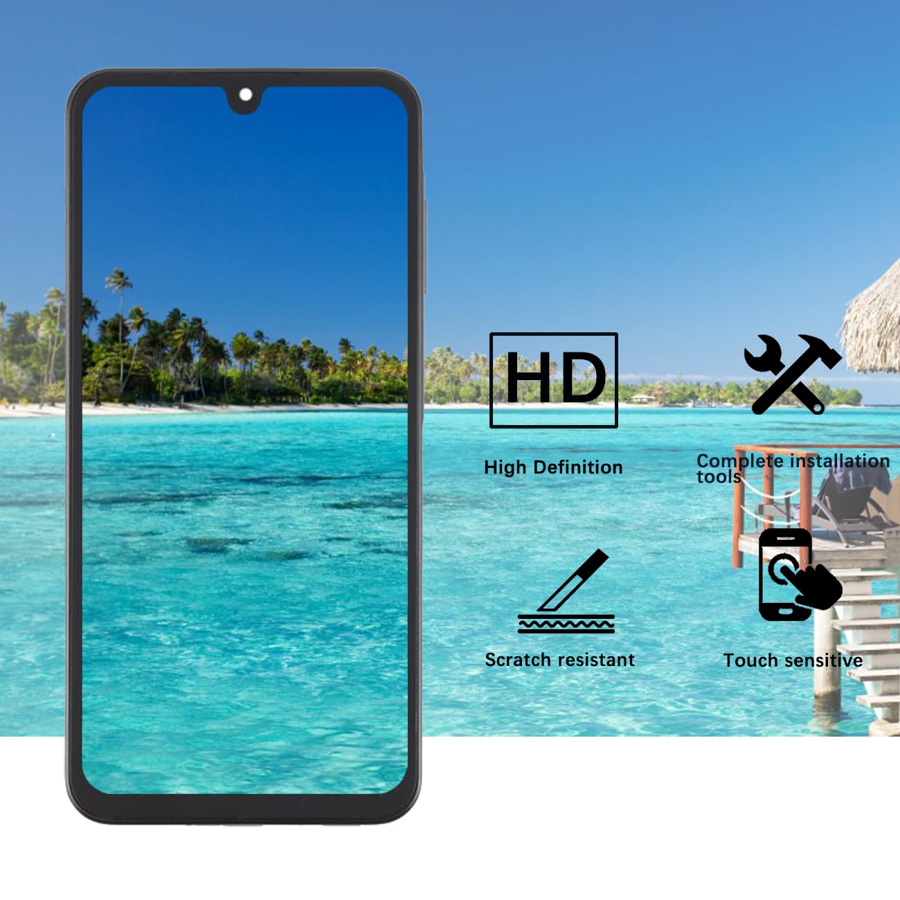 OLED - Display LCD per Samsung Galaxy A26 5G, originale A266B A266B/DS A266E, kit di riparazione (nero con cornice)
