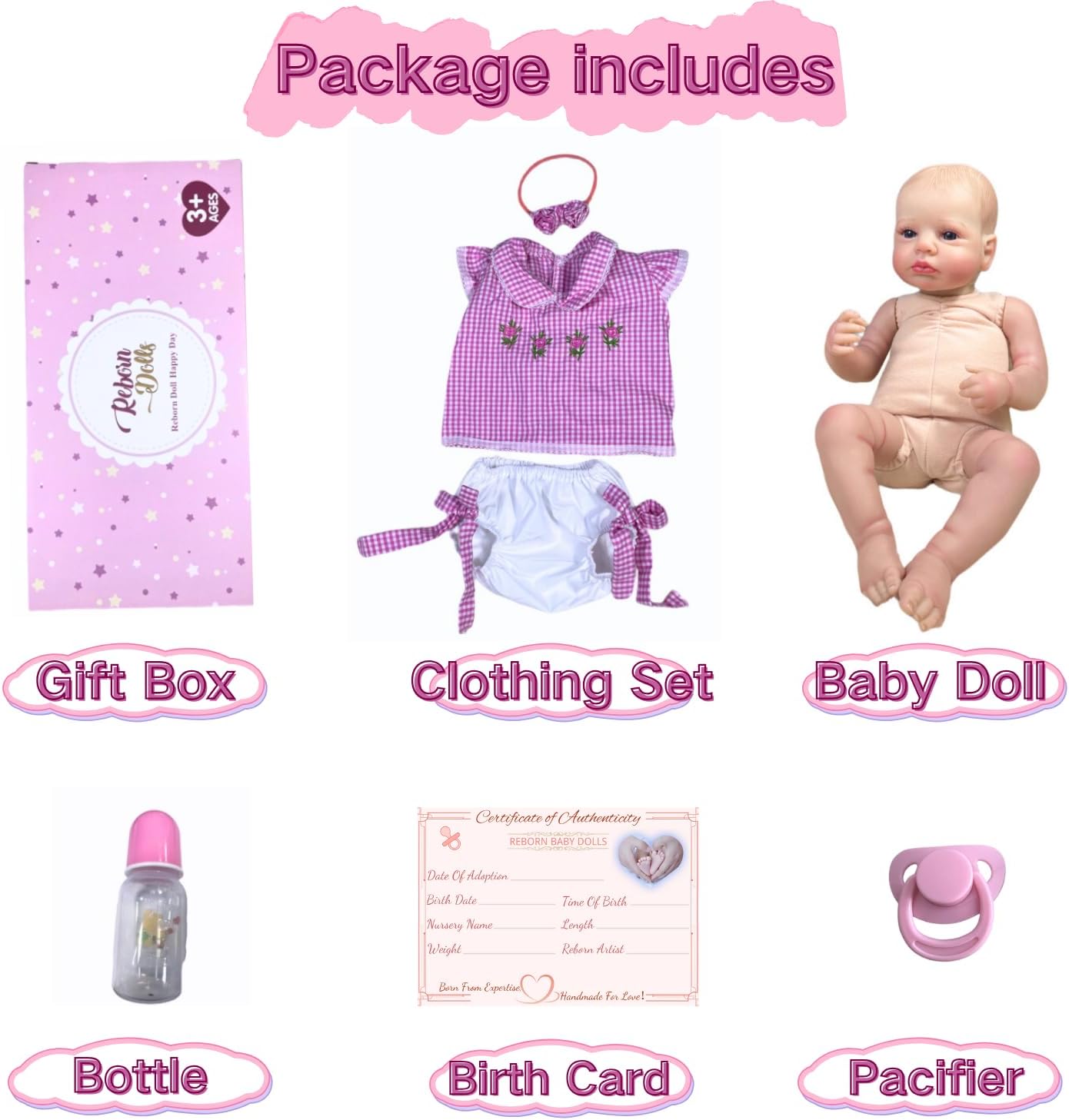 MRB Lifelike Reborn Baby Dolls, 20 Inch Realistic Real Life Baby Dolls Girl with Soft Weighted Body and Blue Eyes, Newborn Baby Dolls Gift with Accessories for 3+ Years Old Kids