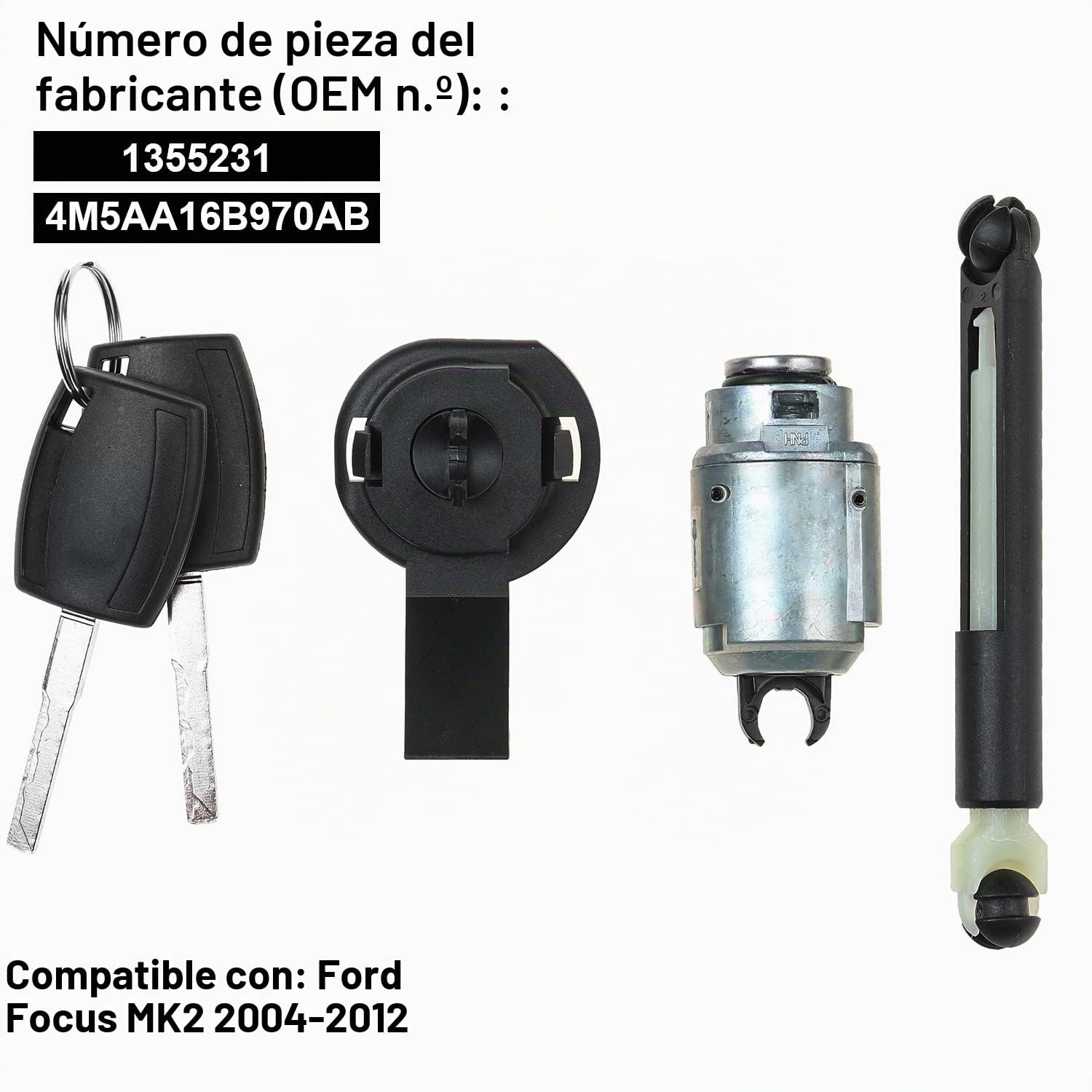 YAOPEI Cerradura de liberación del capó + 2 llaves para Focus MK 2 Kit de Reparación Ensamblado de la Cerradura del Capó del Pestill 4M5AA16B970BA 1343577 1355231