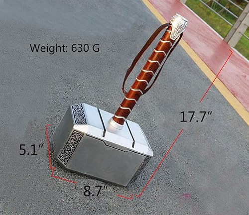 Miniatura 7 de Uyebros Odinsons Weapon Mjolnir Replica de martillo a escala 11 Accesorios para cosplay martillo 11