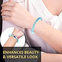 Vista 47 de Adjustable Crystal Bracelet – Gemstone Bead Bracelet with Adjustable Macrame String – Chic Gemstone Bracelet for Men and Women – 8mm Round Healing