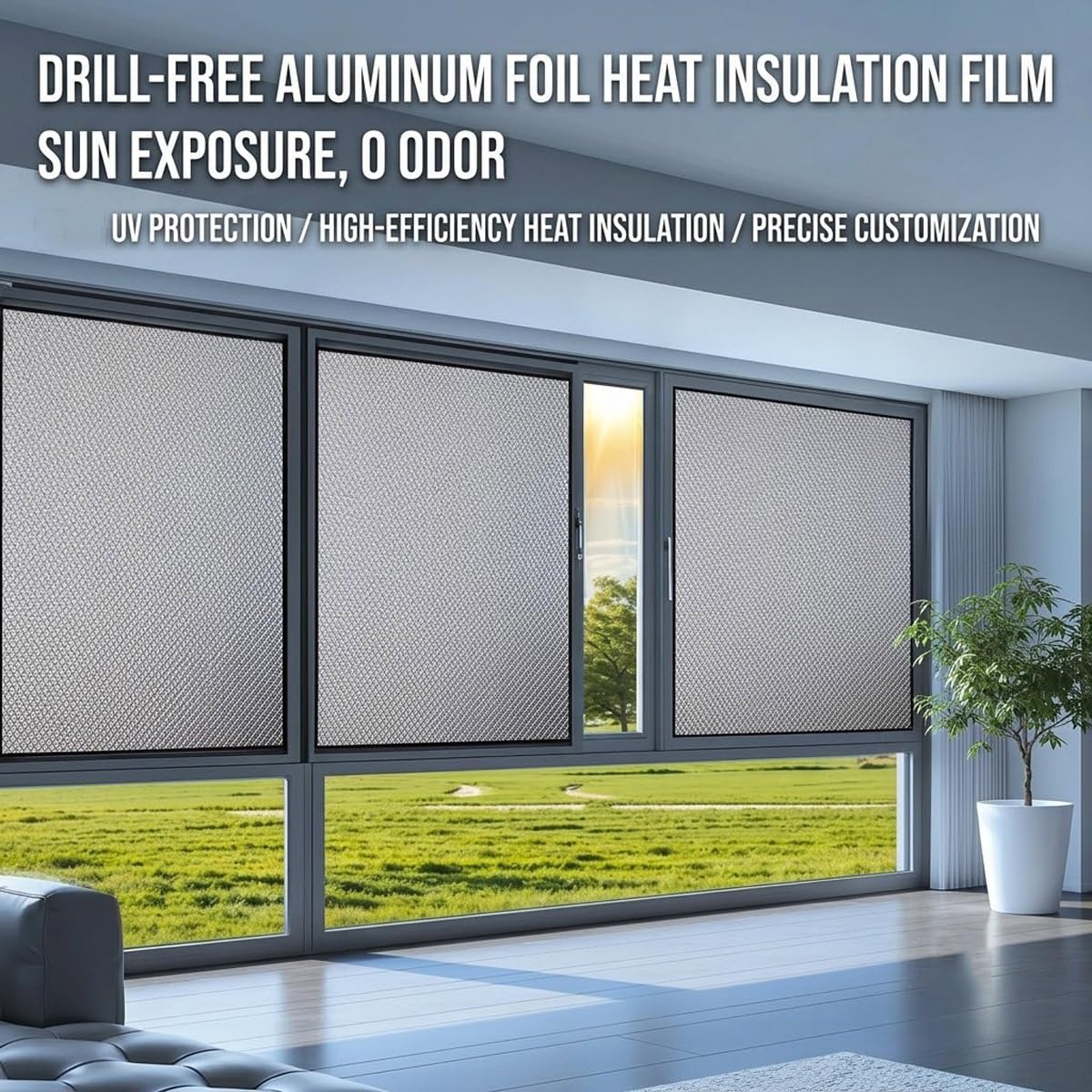 Film de Fenêtre Réfléchissant d'Isolation Thermique Pare Soleil Maison