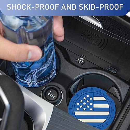 Miniatura 5 de Pack-4 posavasos para automóvil, 2.75 pulgadas, antideslizante, a prueba de golpes, tapete integrado para bebidas, posavasos decorativos creativos