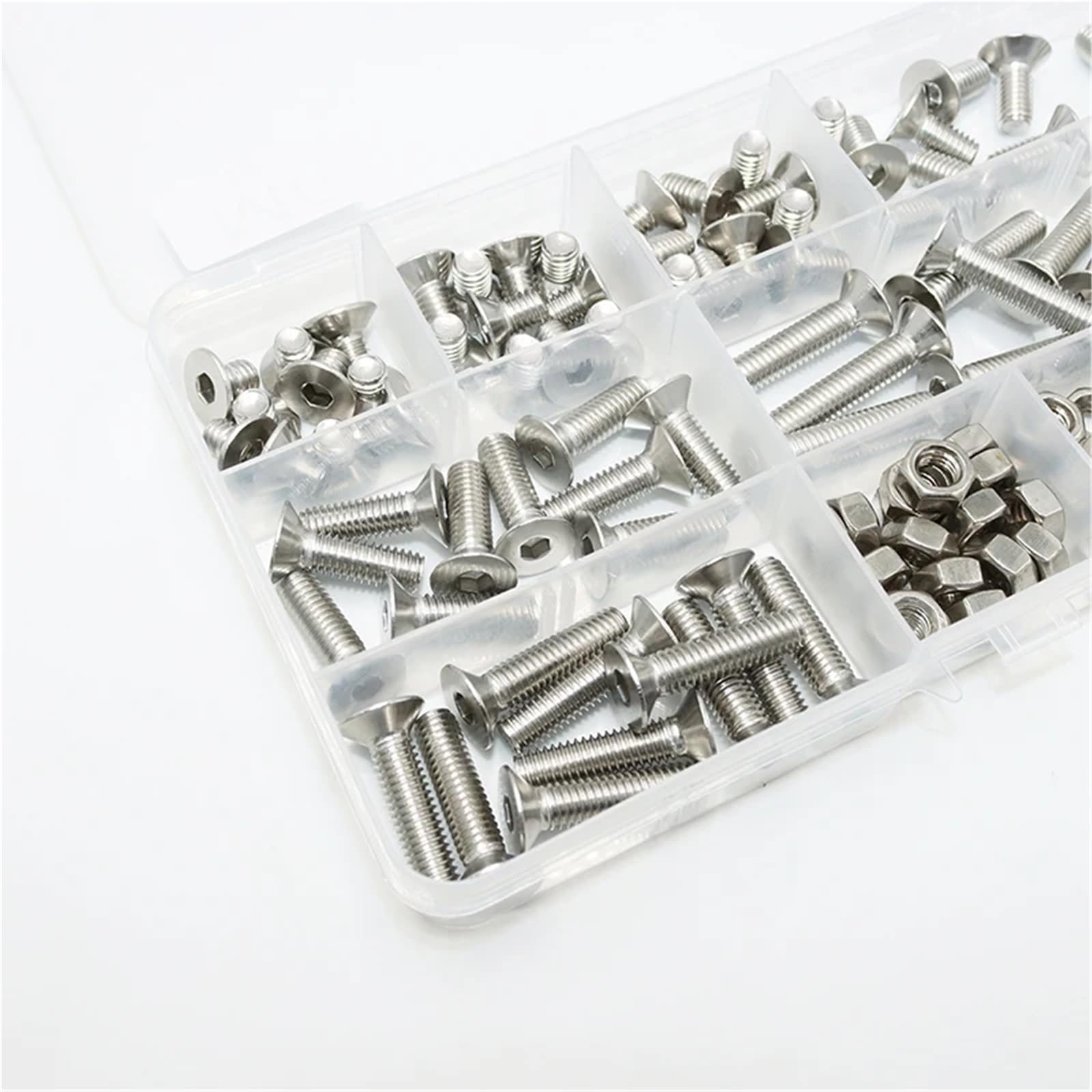 Kit de tornillos cabeza plana avellanada hexagonal M2 .5 M3 M4 M5 M6 tuerca perno Allen máquina DIN7991 acero inoxidable 304 para Electrónica(M5 Hex Socket)