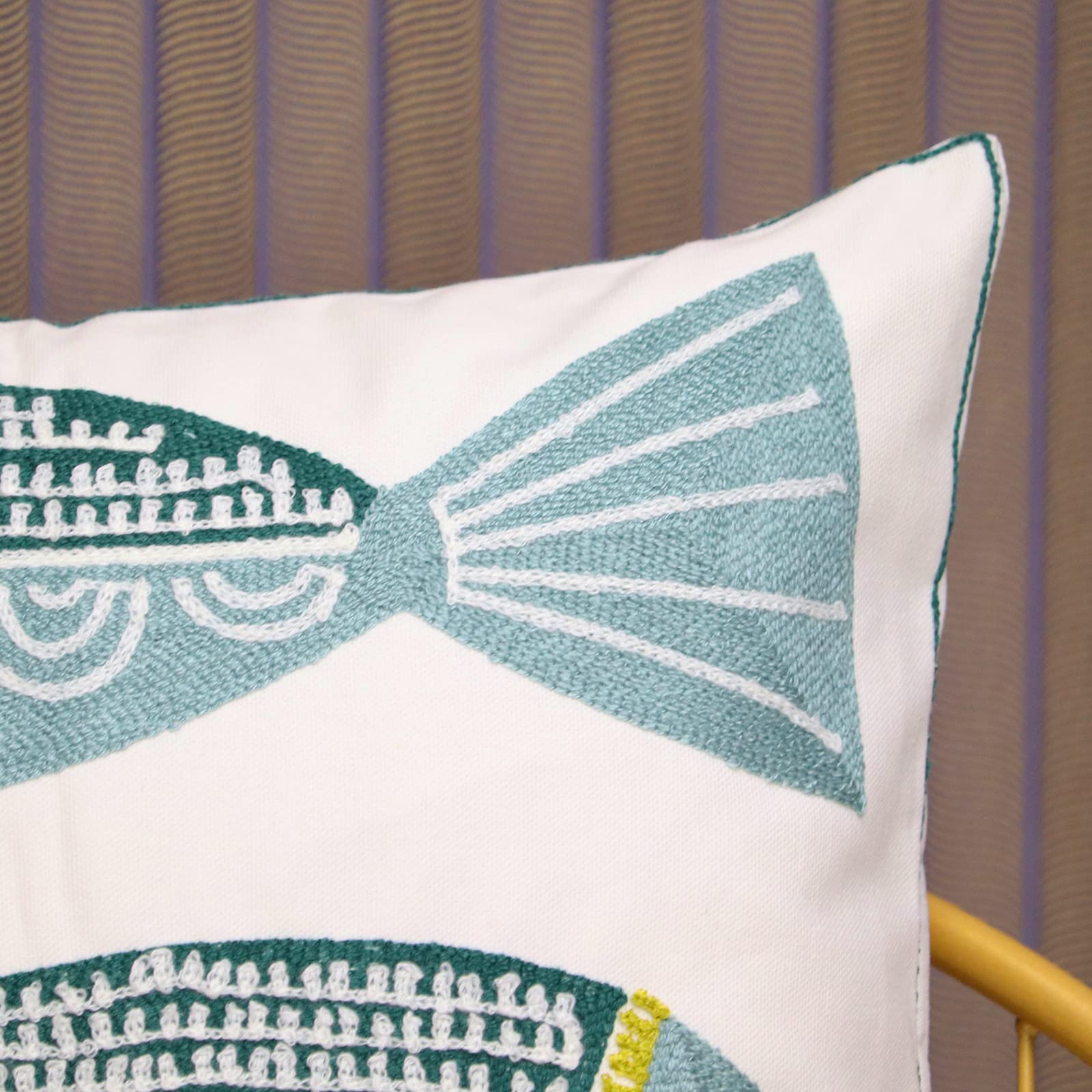 Amazon.co.jp: UnionKK 刺繍入りクッションカバー 2枚 コットン 装飾