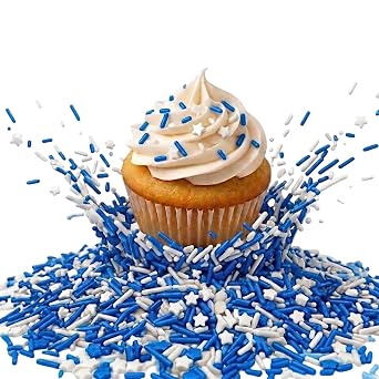 Manvscakes Sprinkles- Edible Cake and Cupcake Sprinkles with Assorted Shapes and Sizes for Parties, Metallic Sprinkle Mix for Cookies, Ice Cream, Cake and Cupcake Decorating