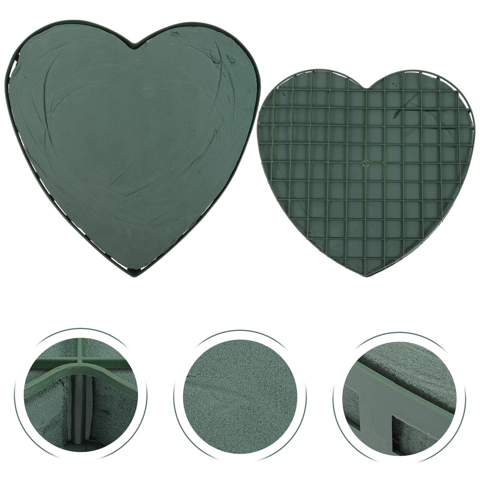 Healeved 2 Stück Saugnapf Steckschaum Herzform für Hochzeitsdeko Am Auto Kunststoff und Schwamm Material Einfache Handhabung und Kreative Blumendekoration für Geburtstage oder Hochzeiten