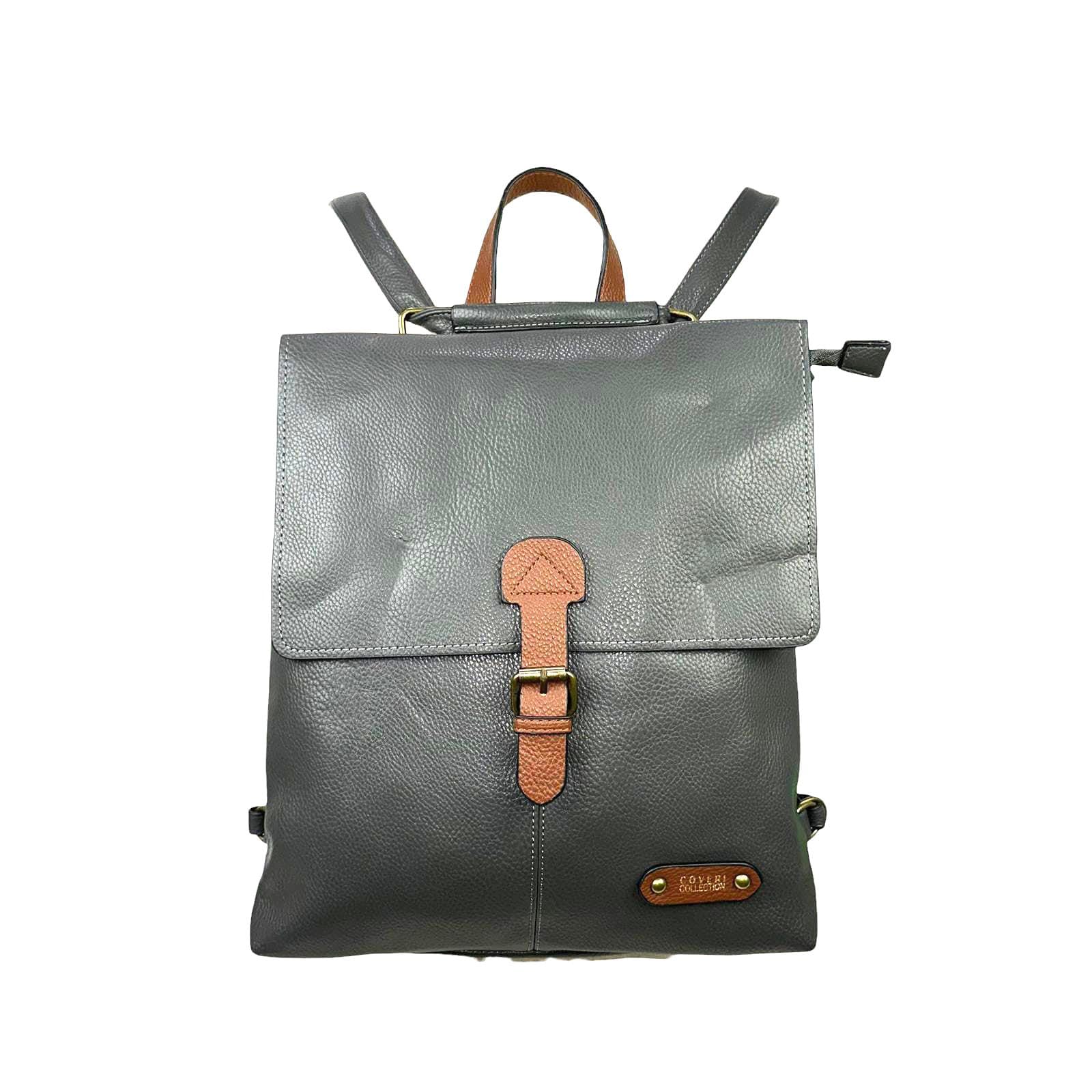 CoveriCasual PU leather backpack for women, 2 main compartments and adjustable straps, hidden pocket in the back