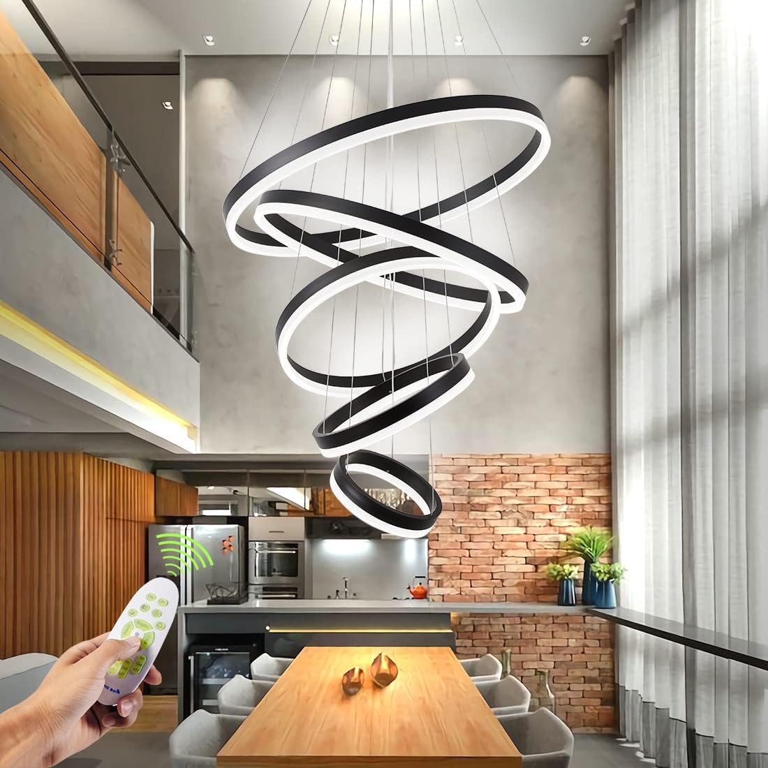 Led Chandelier, Modern Led Chandelier Large Rings Foyer Chandelier