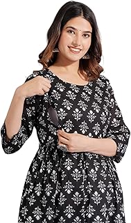 Jikonet Women's Maternity Dress Feeding Kurti with Zippers, Side Pocket-picture-27