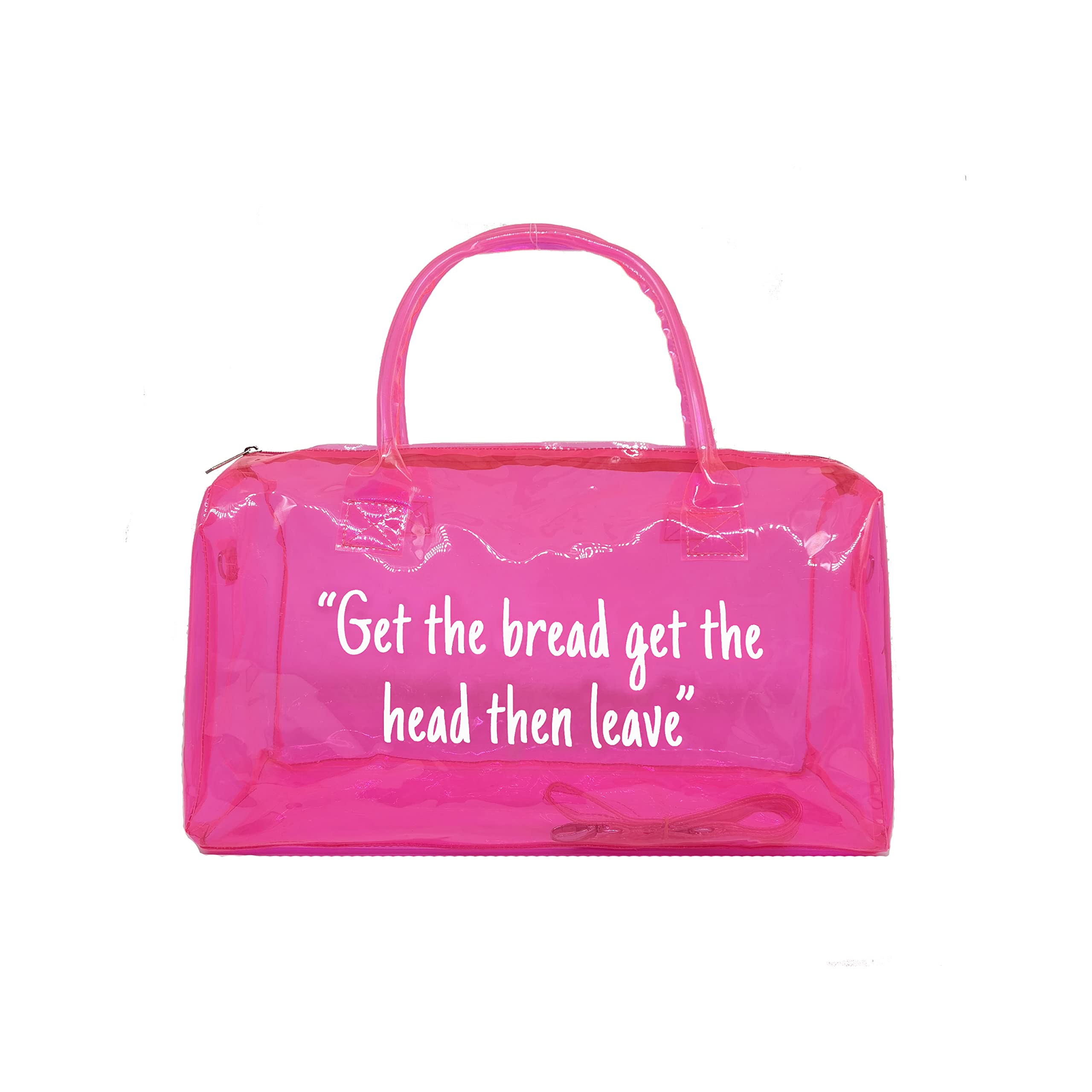 LEMANDEClear Gym Bag for Women,Spend Night Bag Clear PVC Tote Bag Large Sports Duffel Bag Bright Candy Color Jelly Bag with Durable Metal Zipper for Gym, Travel, Beach pink