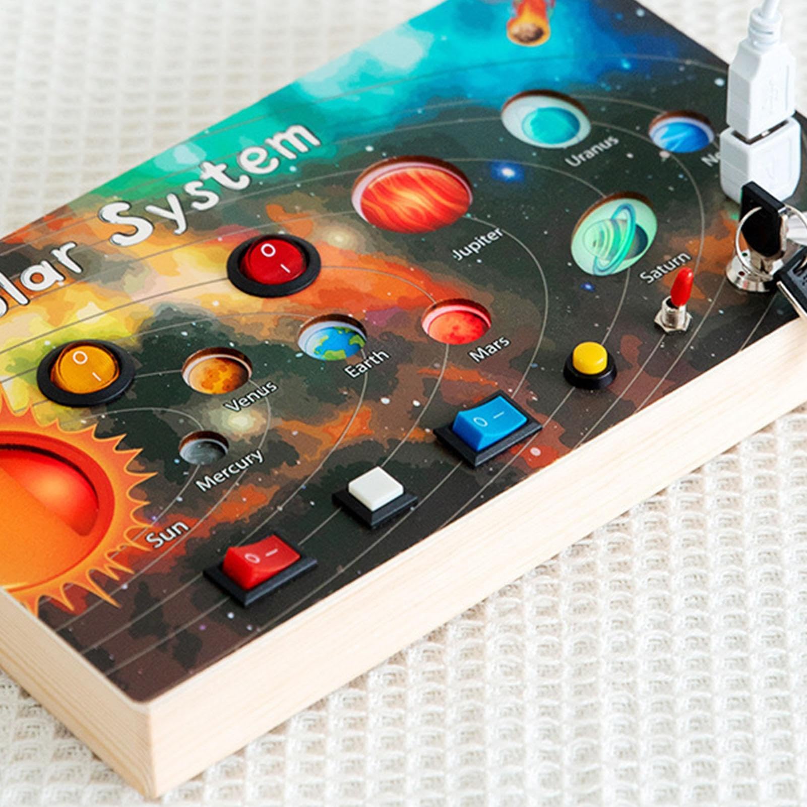 Pannello Sensoriale di attività per Bambini Giocattolo Educativo | Colorato Fidget Educativo per Bambini Piccoli Casa Viaggio Scuola Asilo Maschi Femmine Compleanni Natal