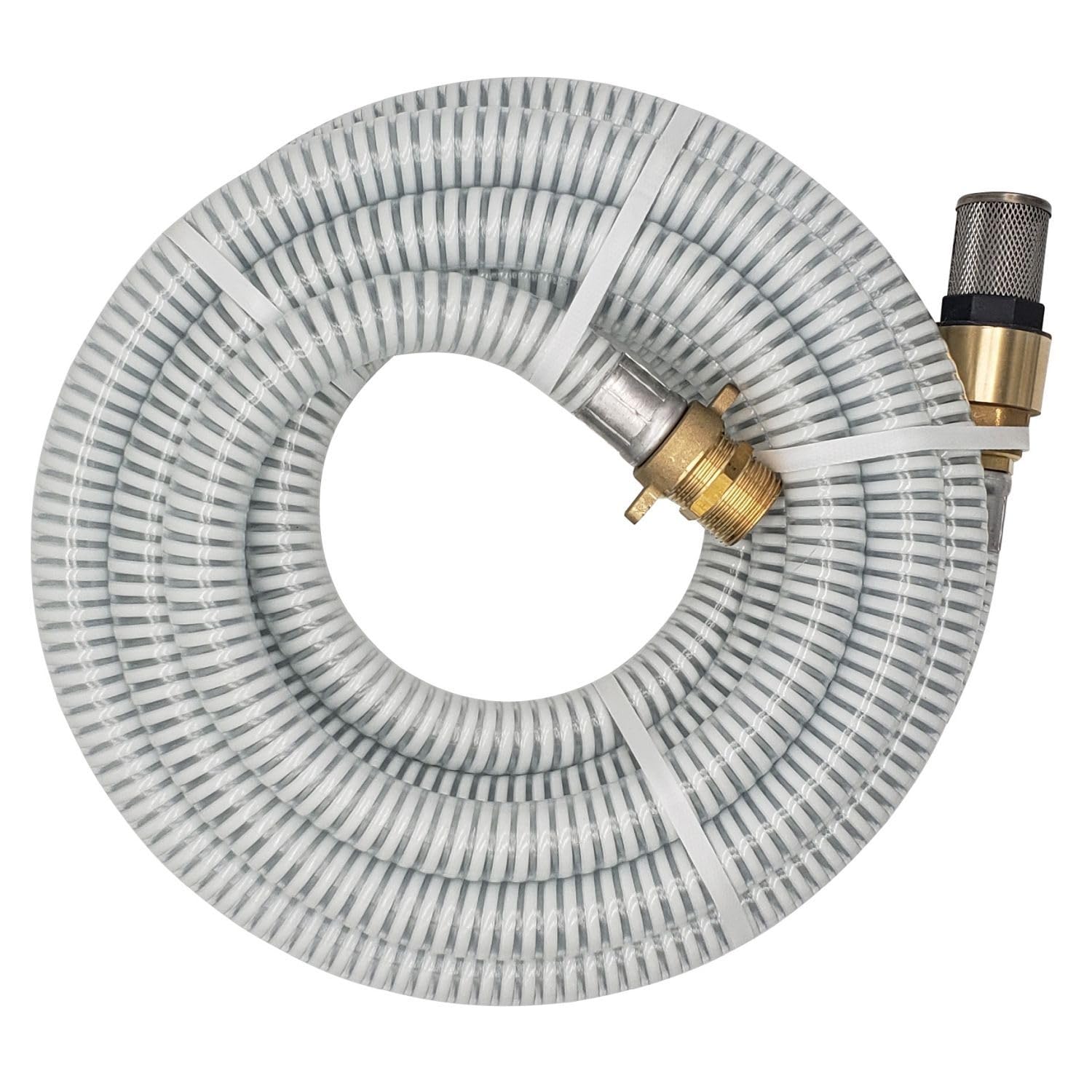 SPIDO - Kit d’Aspiration Laiton Renforcé 7 m Ø 25 mm - Pour Pompes de Surface et Groupes de Surpression - Clapet et Crépine Laiton/Inox