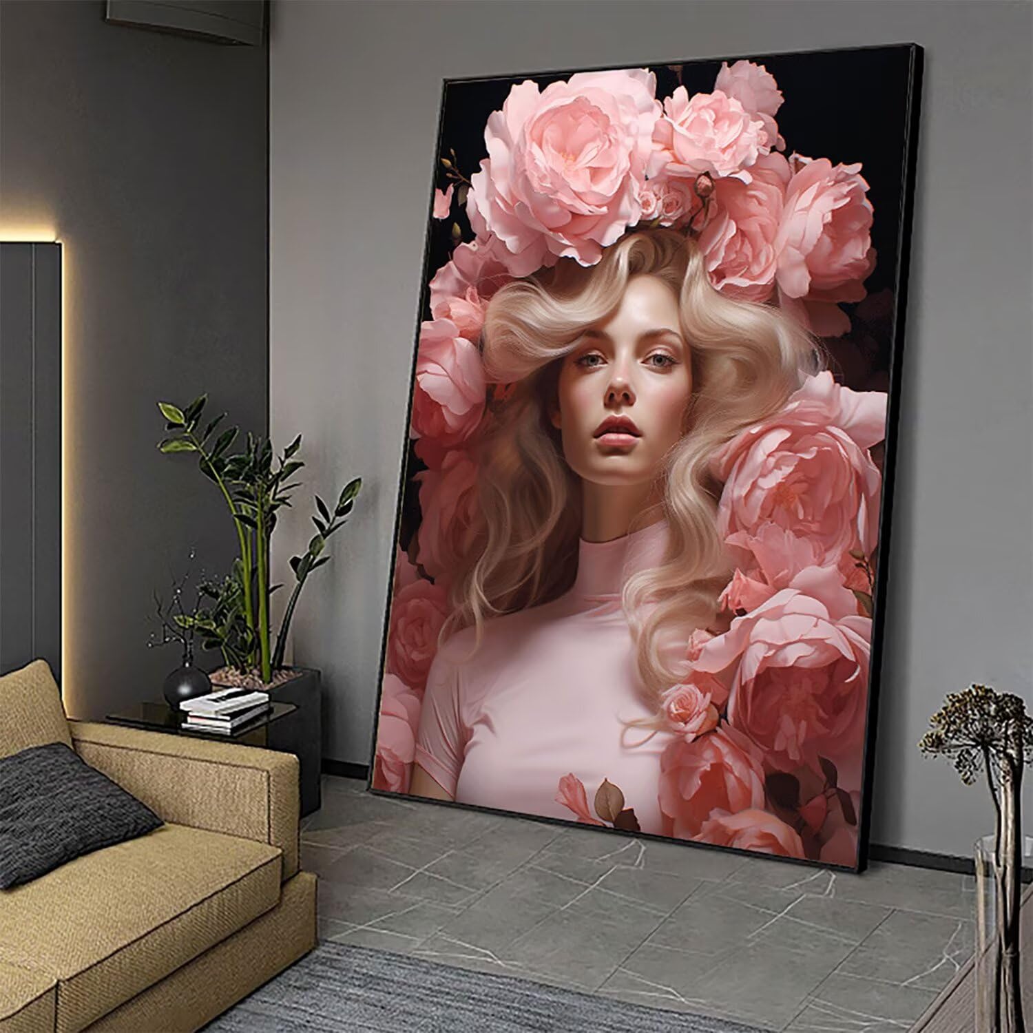 Obraz diamentowy duży 90 x 60 cm kwiat malarstwo diamentowe kompletny zestaw, DIY pełne wiertło dziewczyna mozaika diamentowa malarstwo diamentowe, kryształowa sztuka diamentowa kreatywne obrazy dla