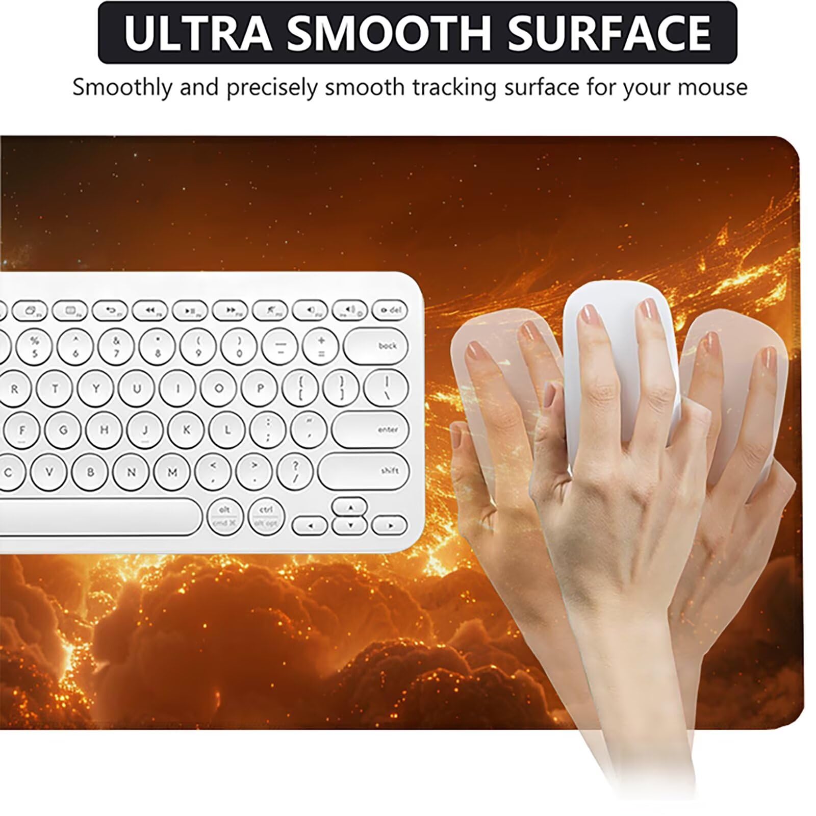 FéNix Alfombrilla Ratón Gaming XXL 1500x800mm, Alfombrilla Gaming Amarillo Mousepad con Base de Goma Antideslizante, Impermeable Desk Mat para Teclado y Raton, Accesorios Gaming Regalos de Hombre M-5