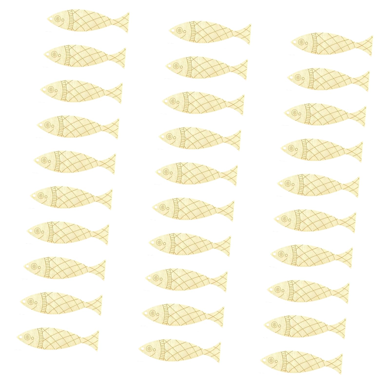 Snorvixre Bulk Wooden Fish Home Handicraft Art Kits for 30 Party Decoration Wooden Fish Set