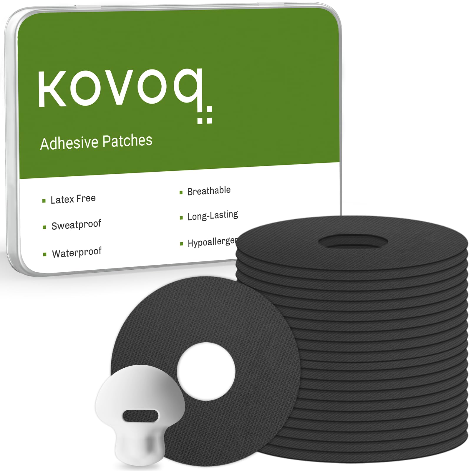 CGM Patches for Medtronic Guardian 4 Sensor, 20-Count Waterproof Guardian 4 Over Patches with Customized Reusable Hardshell Cover for 14 Days of Enhanced Protection and No Double Taping (Blk)