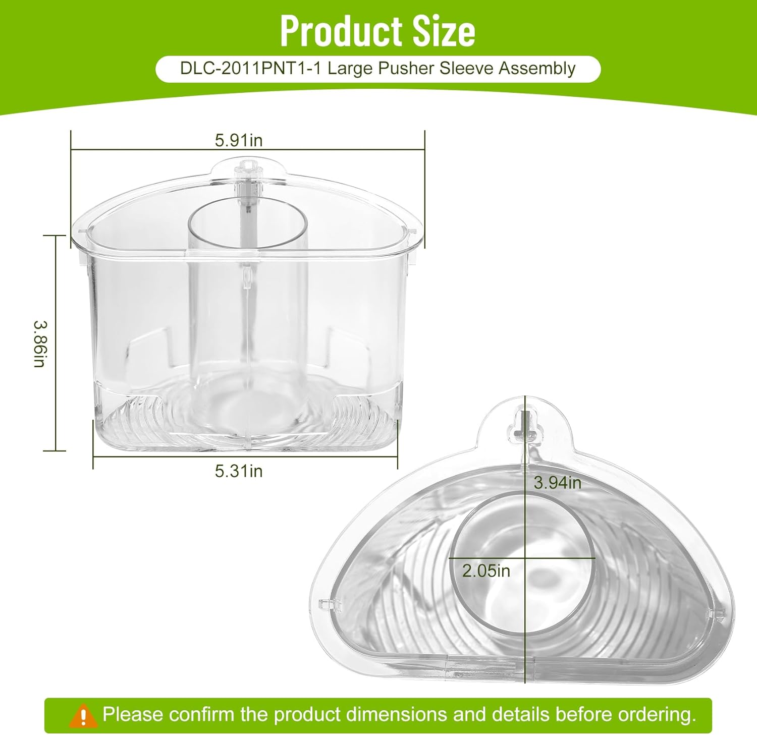 DLC-2011PNT1-1 Large Pusher Sleeve Assembly Replacement Compatible with Cuisinart Food Processor DLC-2007N DLC-2009CHB DLC-2009CHBMY DLC-2011CHBY DLC-2011N DLC-2009GMAMZ