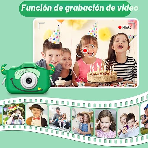 Miniatura 5 de Goopow Juguetes de Cámara para Niños de 3-8 Años Niñas y Niños, Videocámara Digital para Niños con Cubierta Suave de Dibujos Animados, Mejor Regalo