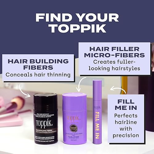 Miniatura 10 de Toppik Fill Me In - Relleno de línea capilar para retoque de raíces de color de cabello, varita de fibras para el cabello, relleno en línea capilar