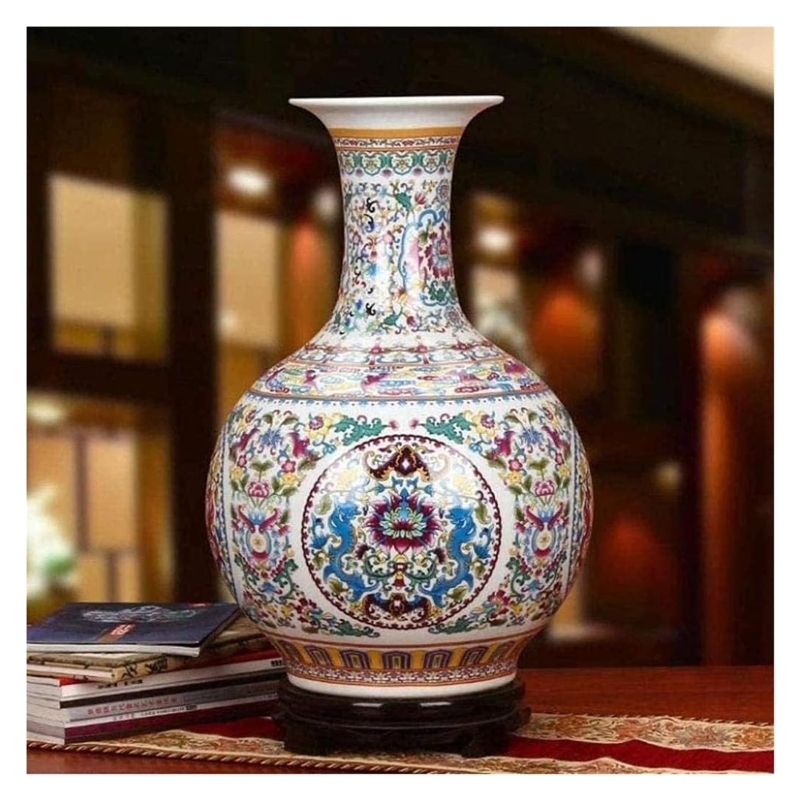 Vase Tabletop Decoration Indispensable Exquisite Ceramic Flower Excellent Porcelain Jingdezhen Ceramics Pastel 56 * 38cm