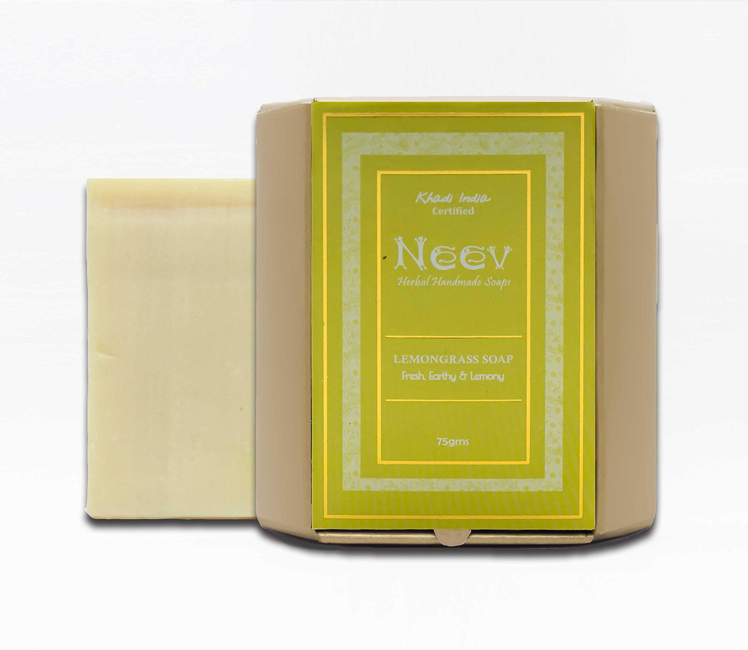 Neev Herbal Handmade Soaps Lemongrass -Fresh, Earthy and Lemony (75 g)