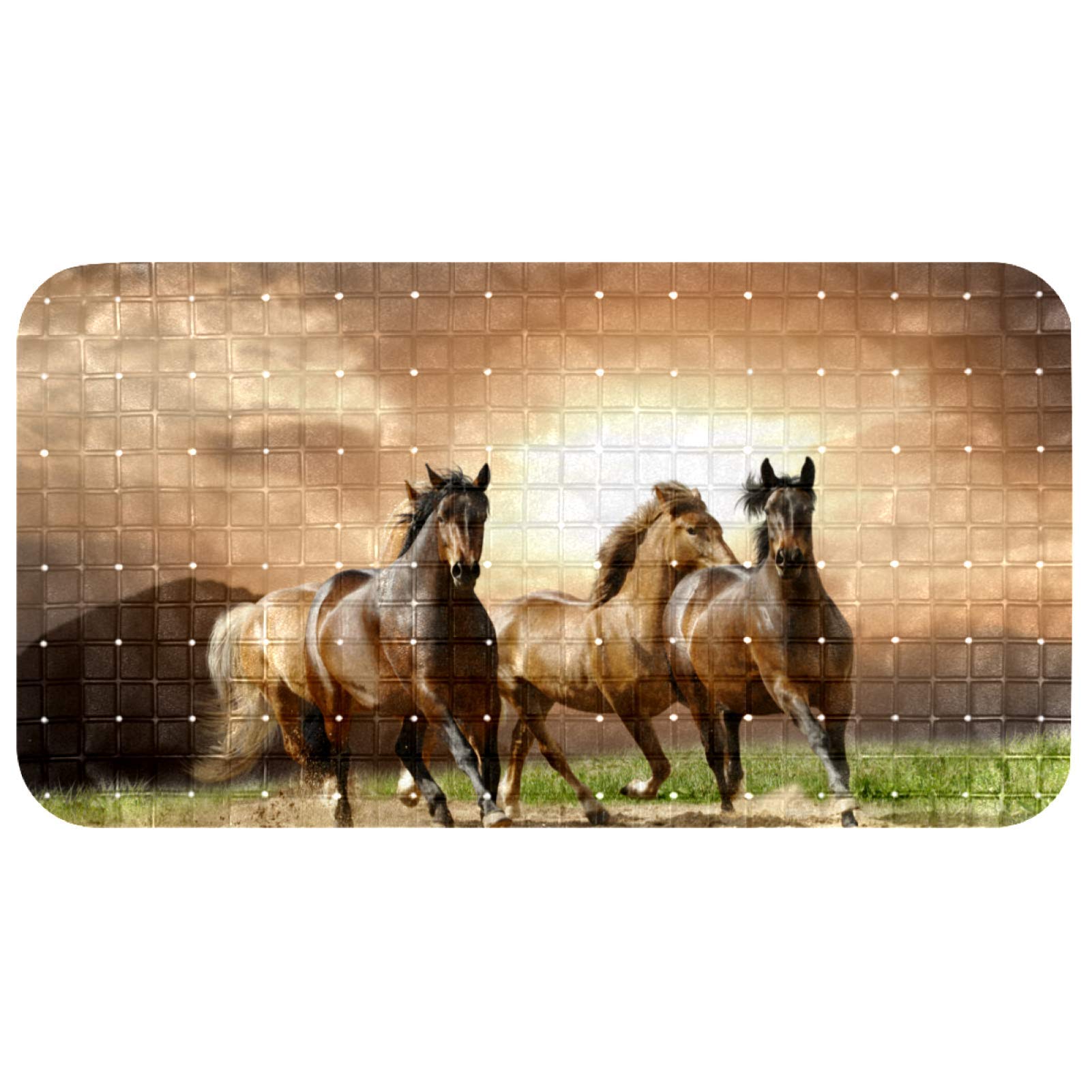 Tapis de bain bébé cheval brun anti-glisse pour éviter les chutes dans la baignoire