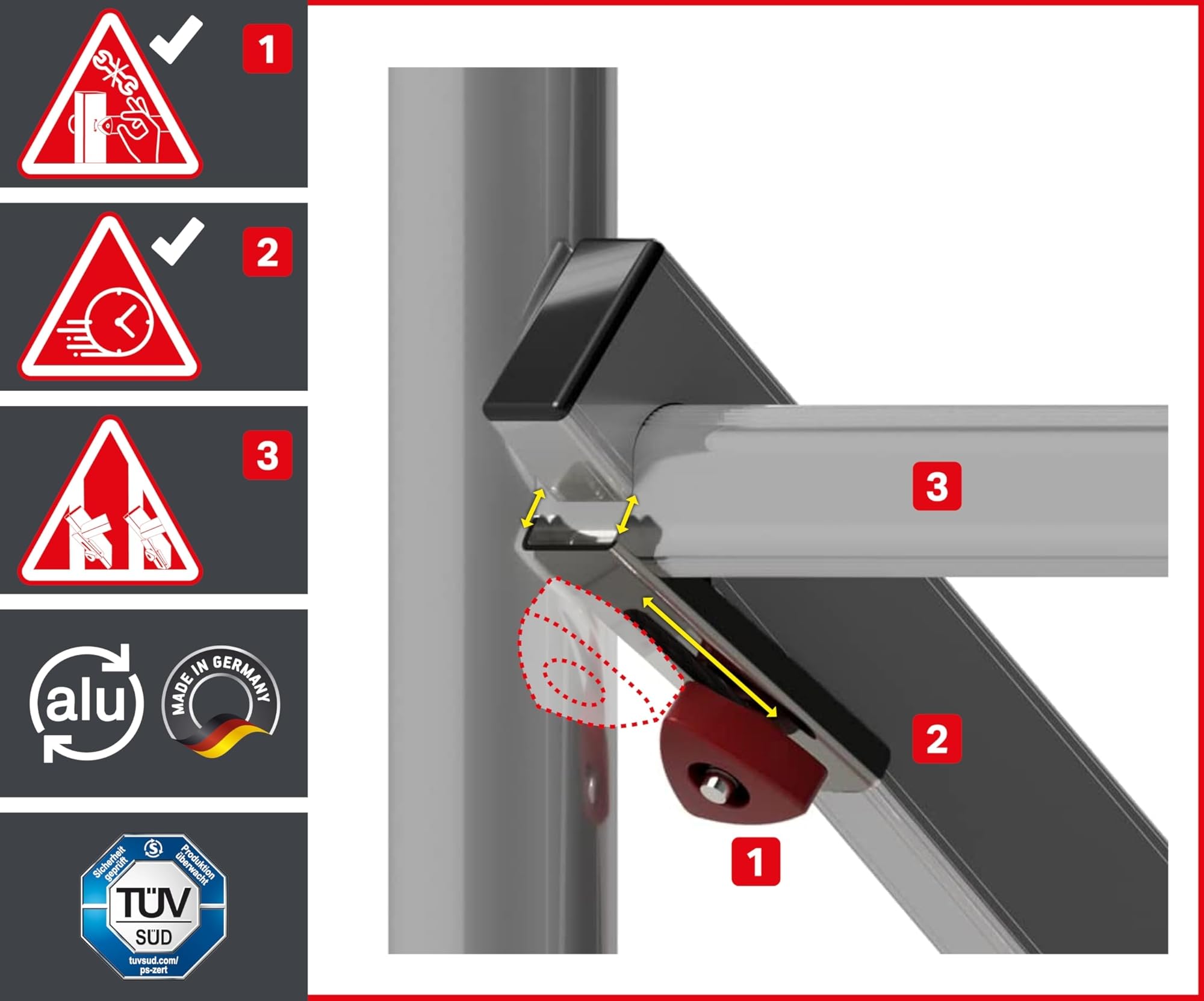 ALTEC Rollfix 2.0 700 | Hauteur de travail 7 m | Frein Roues pivotantes (Ø 125 mm) | Barre triangulaire | Fabriqué en Allemagne | TÜV | Charge maximale 200 kg/m² | Norme DIN EN 1004-1
