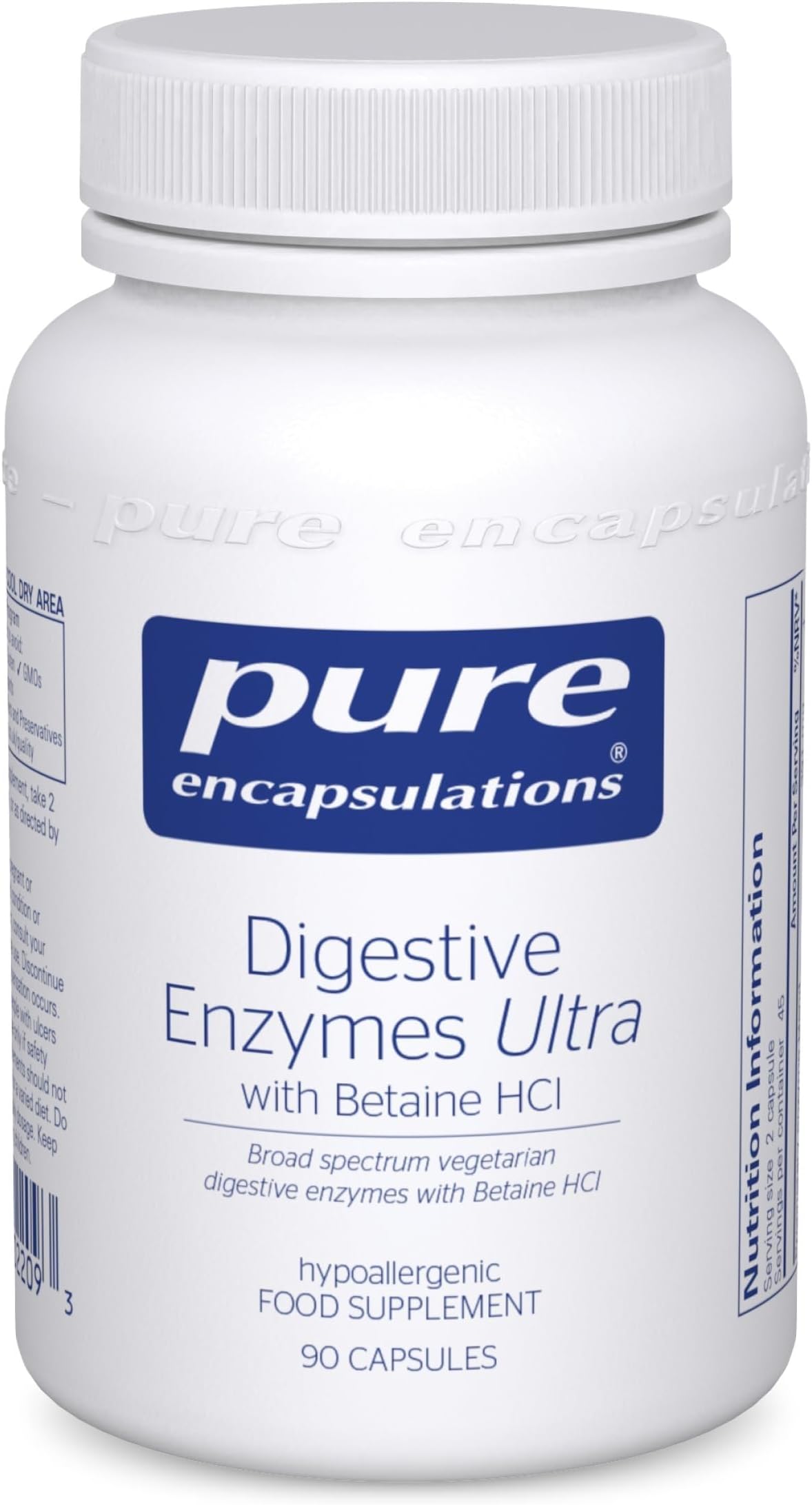 Digestive Enzymes Ultra with Betaine HCl - Vegetarian Digestive Enzymes - Lactose, Protein & Fat Digestion - 90 Capsules