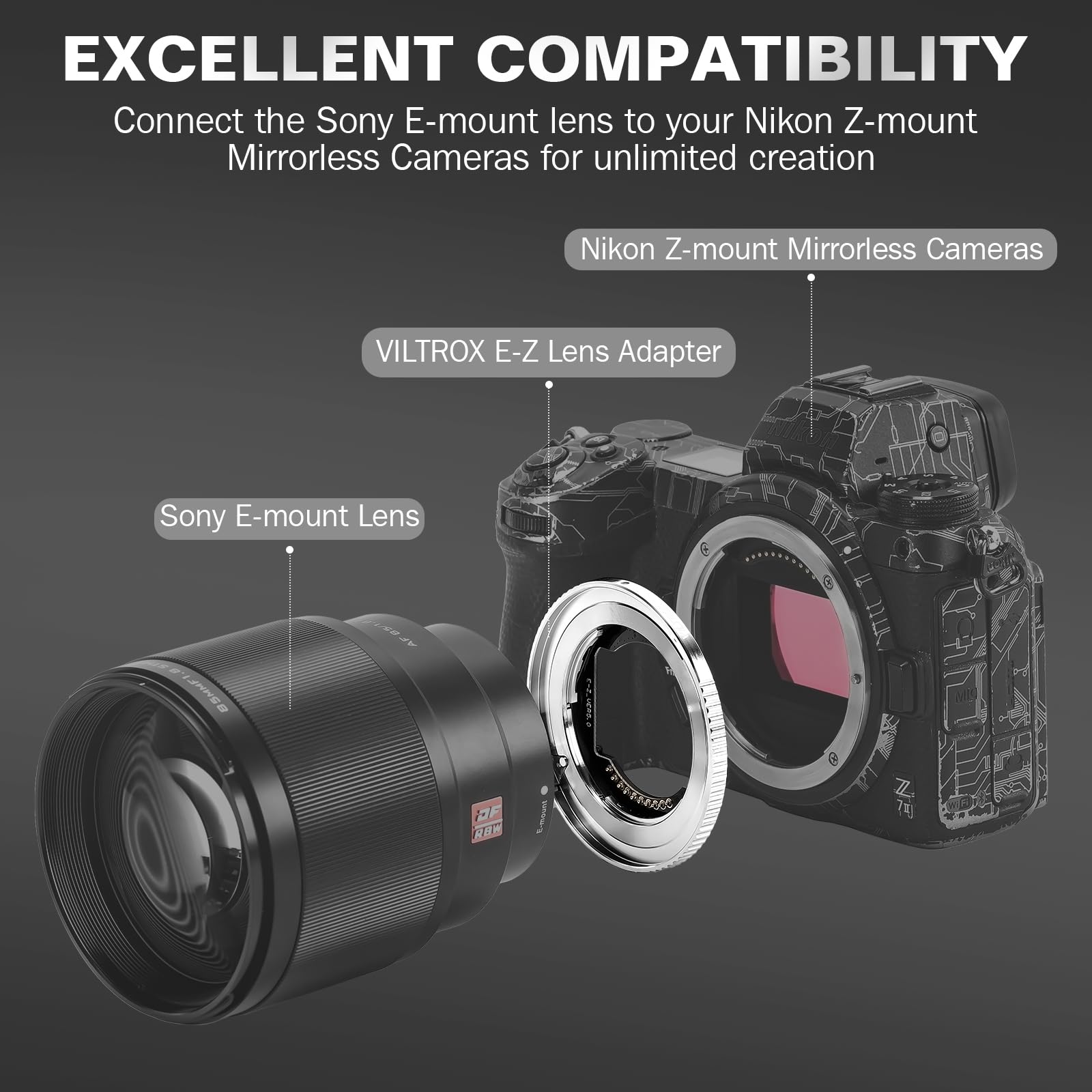 Amazon.com : VILTROX E-Z Autofocus Lens Adapter for Sony E-Mount