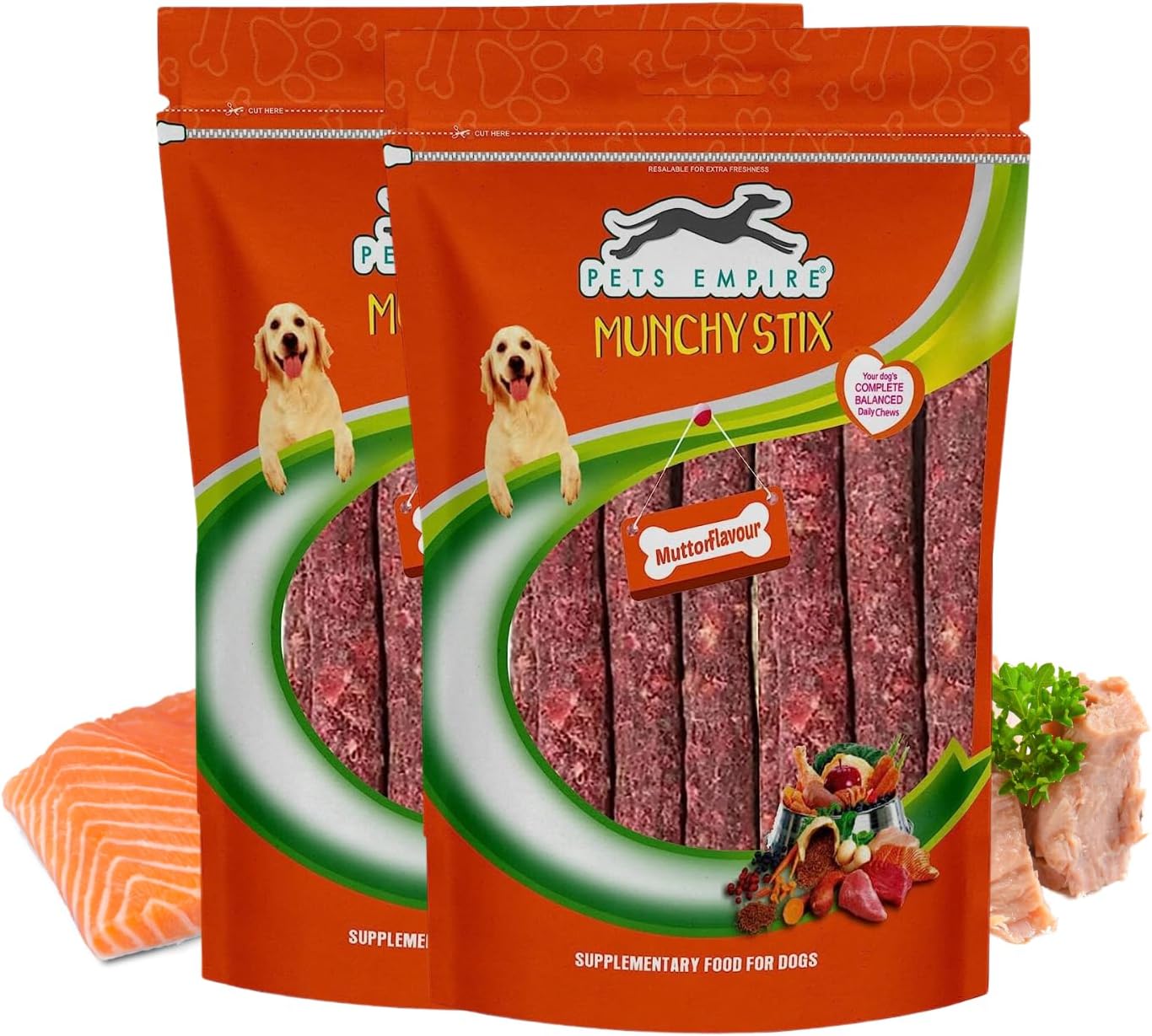 Munchy Sticks, Mutton Flavour, Young Adult Dog Treats, 500g (Buy 1 Get 1 Free)