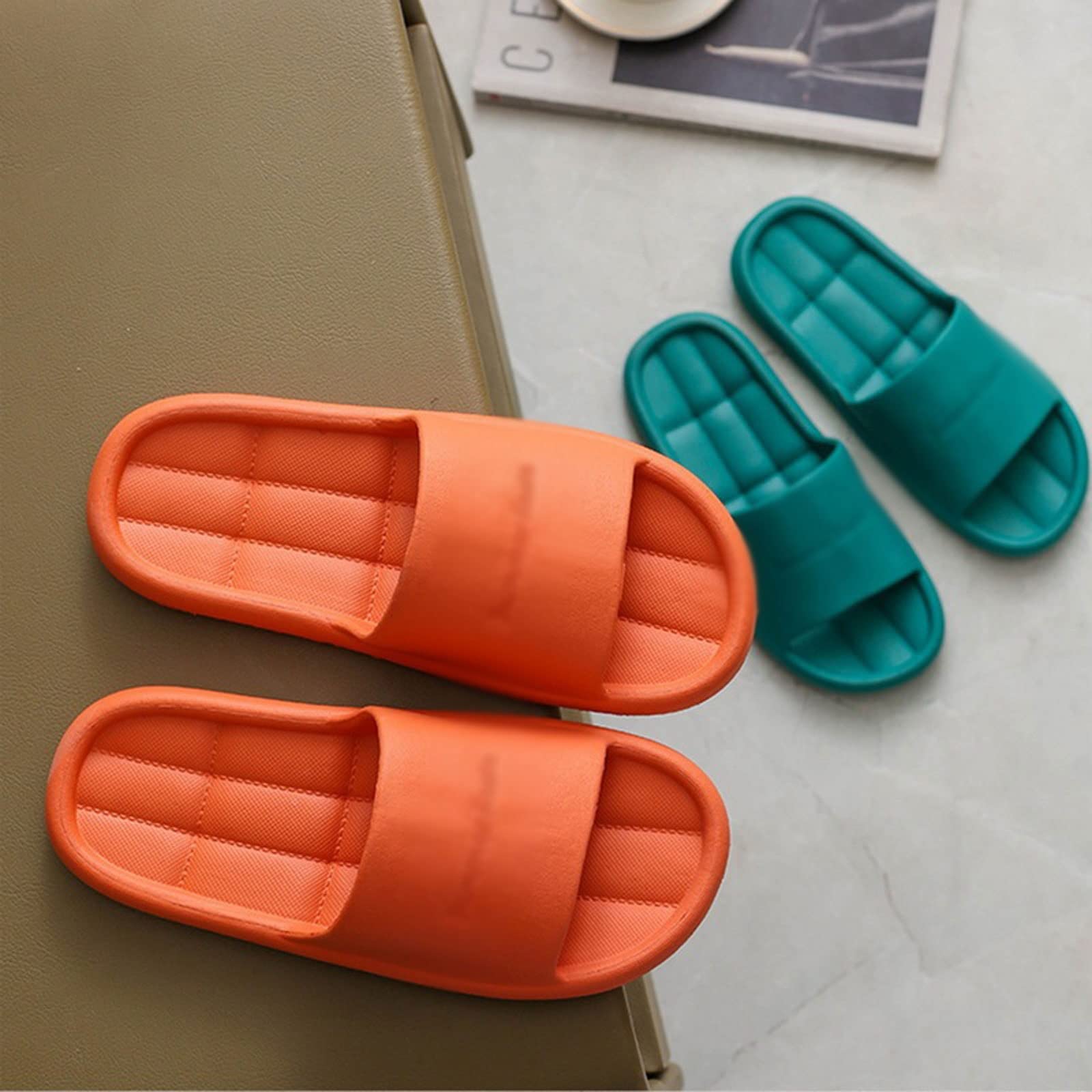 Ciabatte da Donna, Unisex, da Uomo, per Coppia, Impermeabili, da Bagno, estive, da Spiaggia, Antiscivolo, per Interni e casa, con Suola Morbida (Nero 44/45 EU)