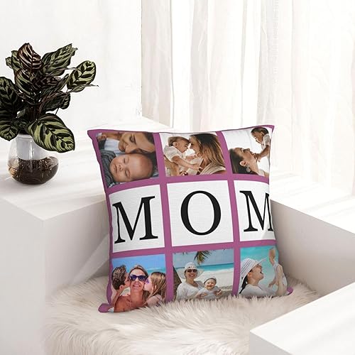 Miniatura 6 de Funda de almohada personalizada con fotos con collage de Best Mom Ever, funda de cojín personalizada para el día de la madre, aniversario, boda,