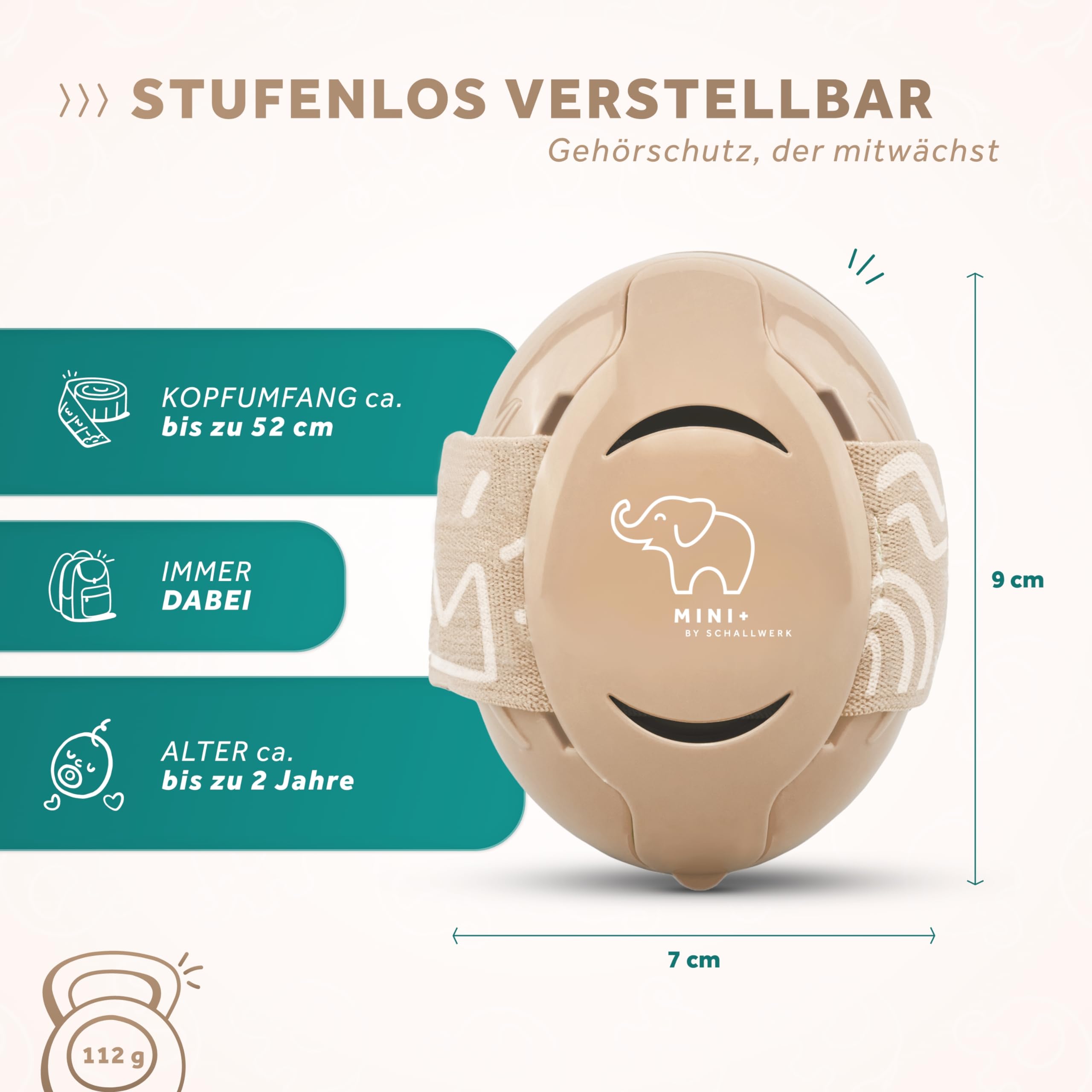 Schallwerk ® Mini+ Gehörschutz Baby & Kinder – Lärmschutz Kopfhörer für Kleinkinder – Hochwertige Ohrenschützer & Hörschutz speziell für Babys