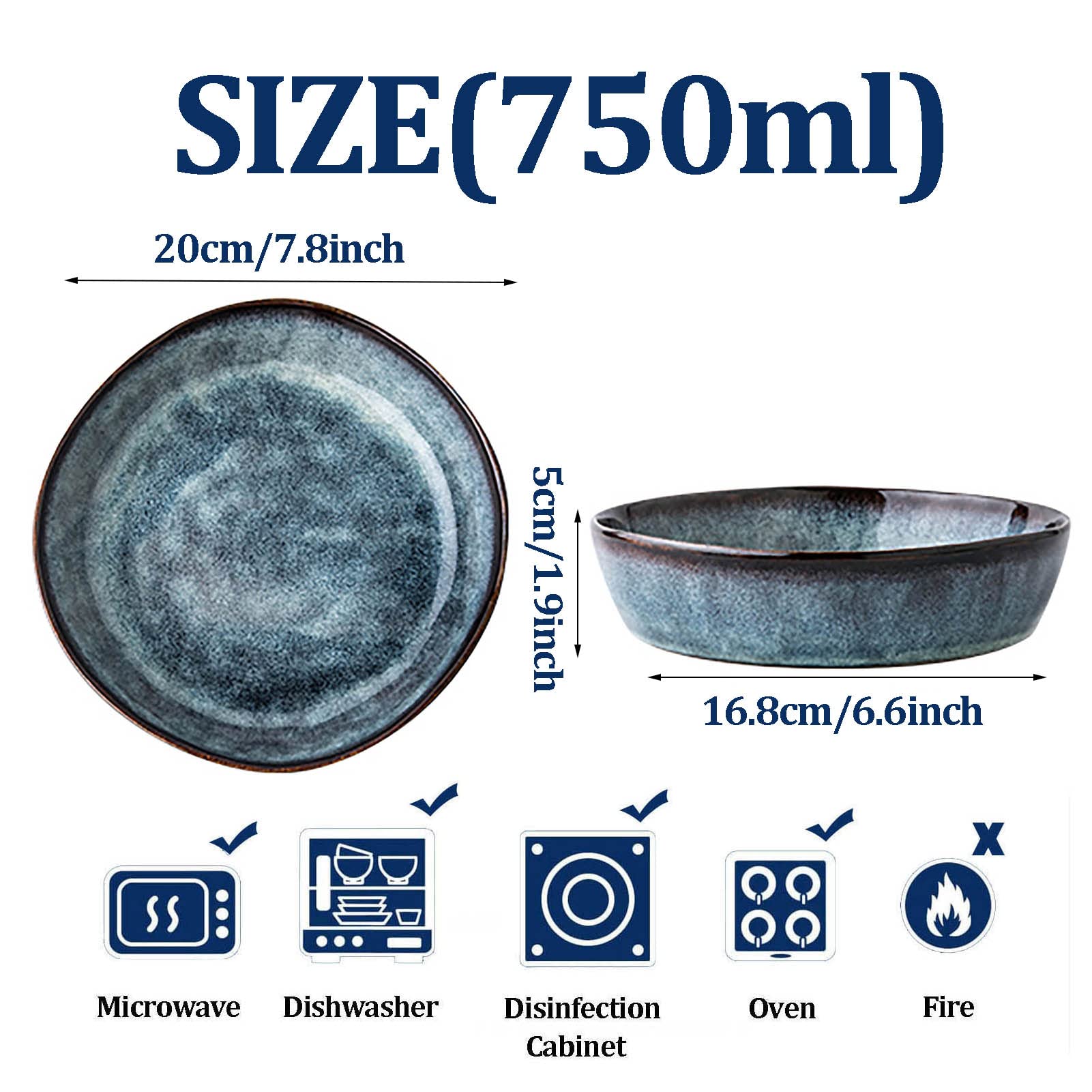 Stück japanische Ramen-Schüssel, 750 ml Nudelschüssel, große Suppenschüssel für Zuhause, Nudelsalat, gemischte Müslischüssel für Küche, Restaurant, Geschenke, Volkskulturschüssel