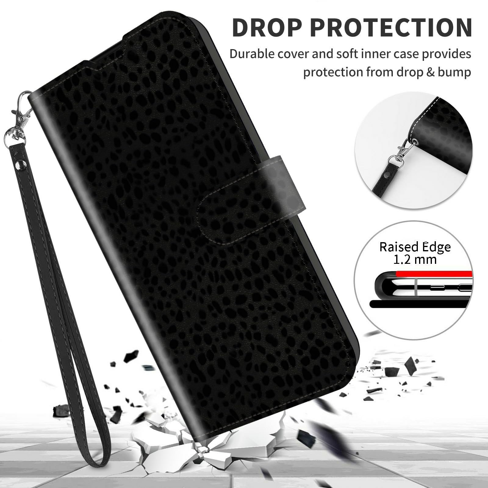 Mobile Phone Case For Google Pixel 8A Case Premium PU Leather Flip Case Wallet Card Slot Stand Magnetic Case Protective Case For Google Pixel 8A - Black