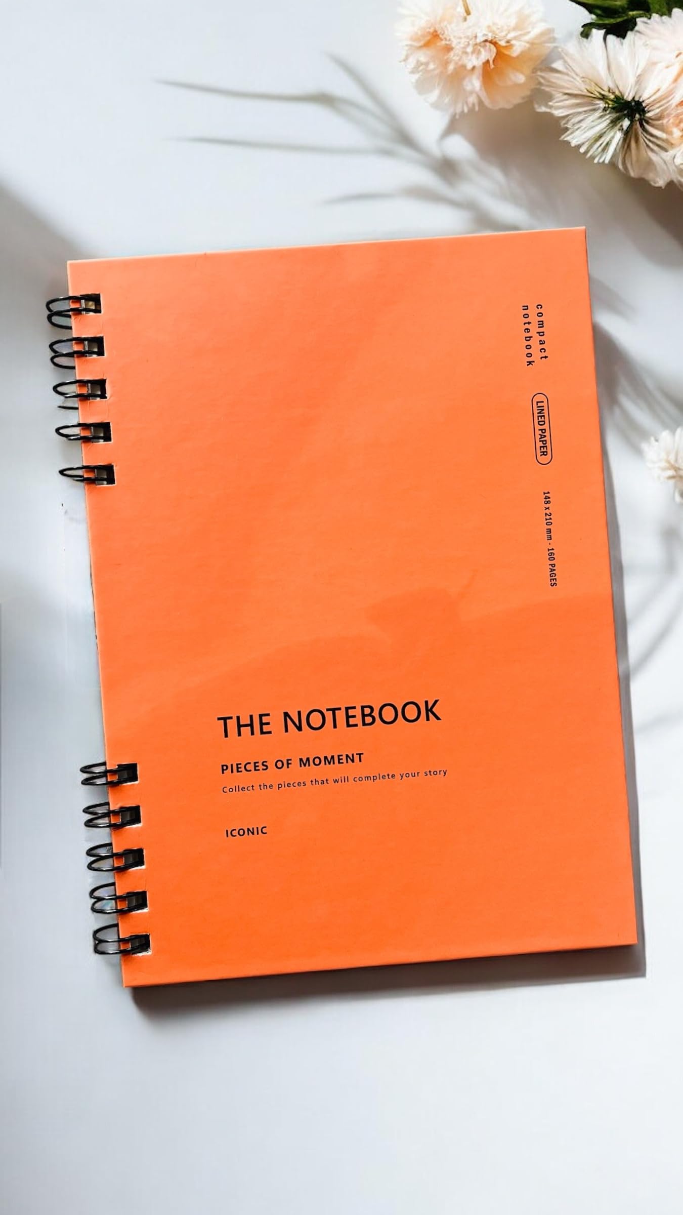 Fark Tanıtım Spiralli 80 Yaprak Çizgili A5 Defter, Not Defteri, Okul Defteri, 4 Farklı Renk Seçeneği (04 Orange Coral)