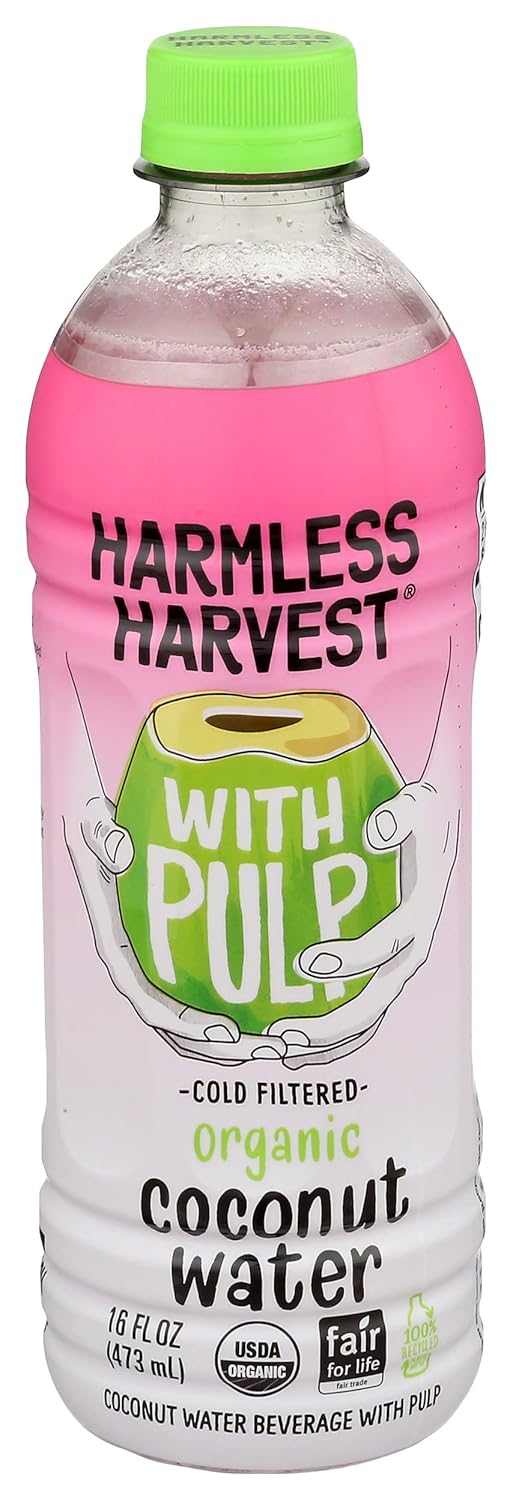 Harmless Harvest Organic Coconut Water With Pulp, 16 FZ