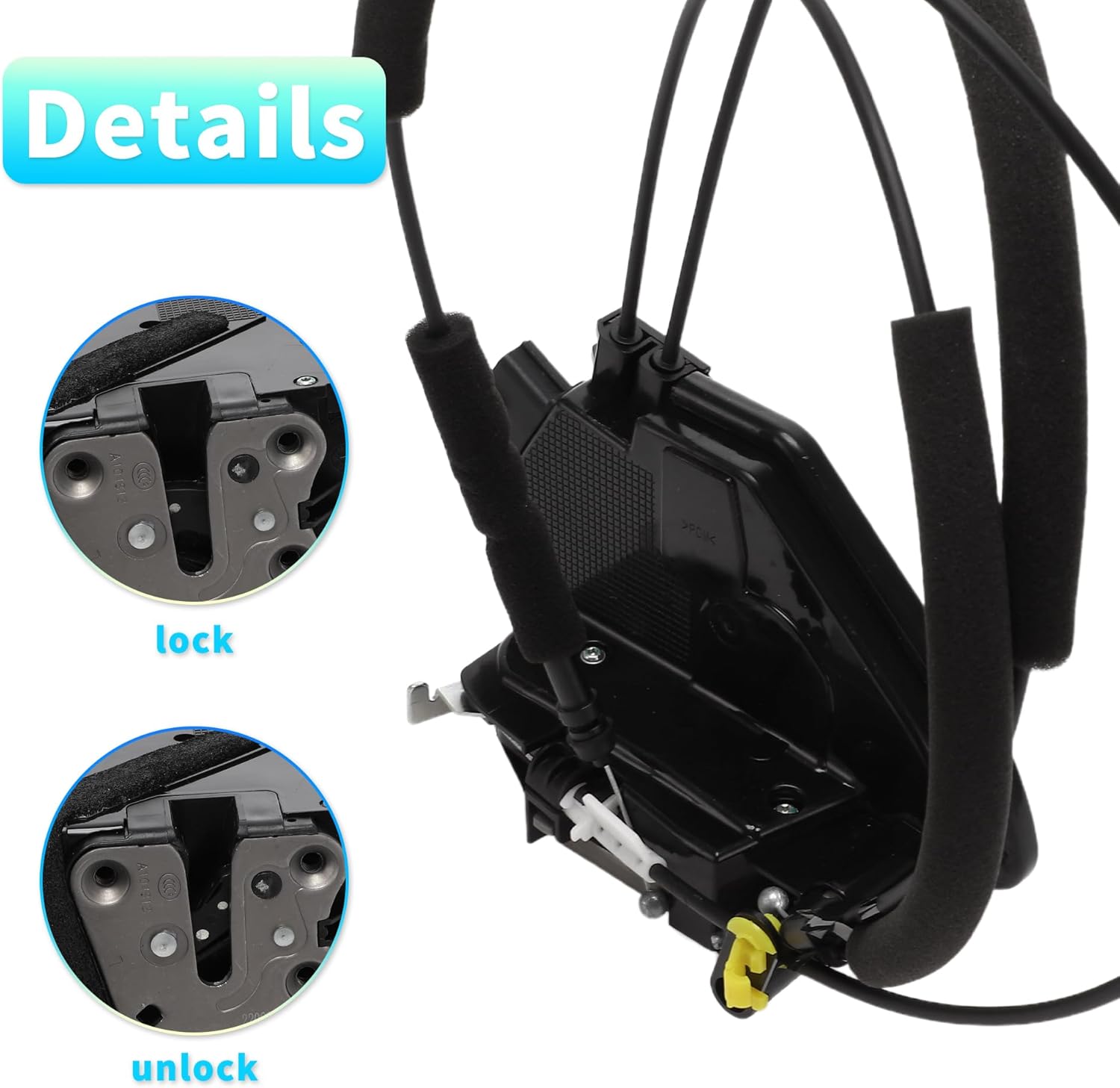 X AUTOHAUX Replacement Front Left Driver Side Power Door Lock Actuator Motor with Cable for Nissan Leaf 2016-2020 Door Latch Actuator Assembly Replace No.805014NP0A/805013NF2A Black