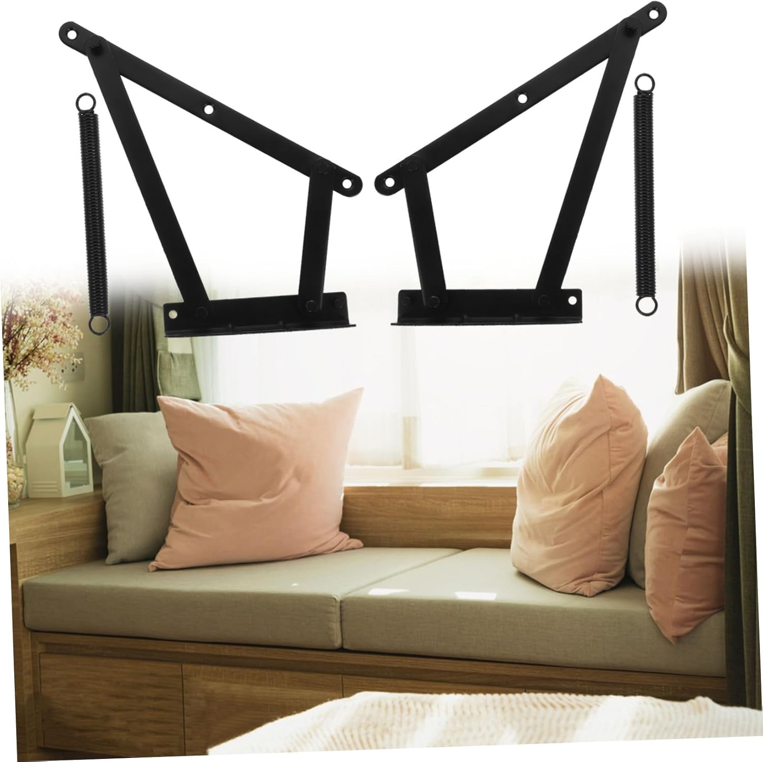 1 Set Folding Sofa Hinge Durable Stainless Steel Spring Joint for Lift Support Design Smooth Operation for Sofa Beds Home Use