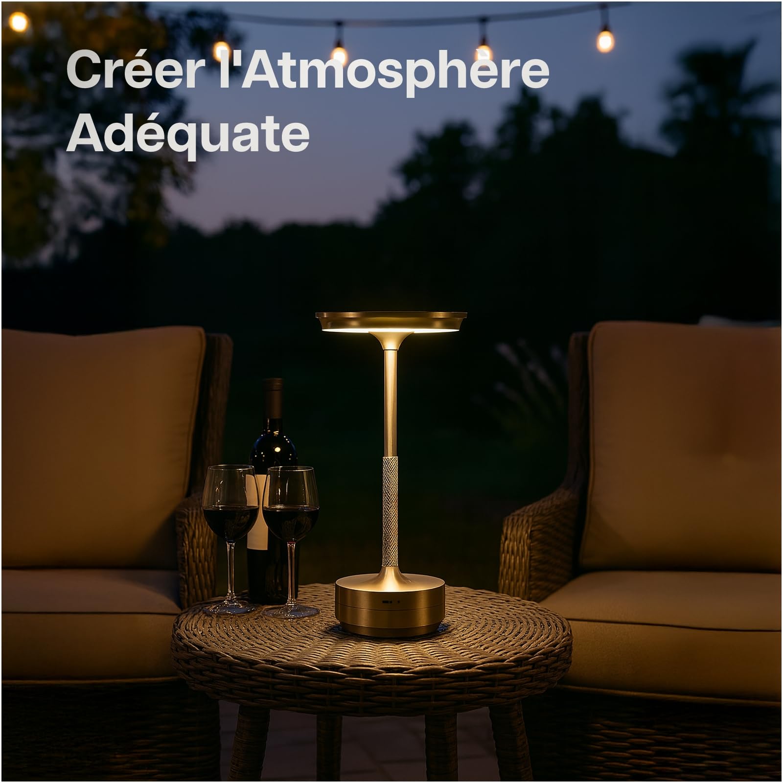 Lampe De Table LED Sans Fil MMOBIEL - Tactile, 3 Températures De Couleur, Batterie 1800mAh, Recharge USB-C, Design Rond Métal Or, 28 Cm