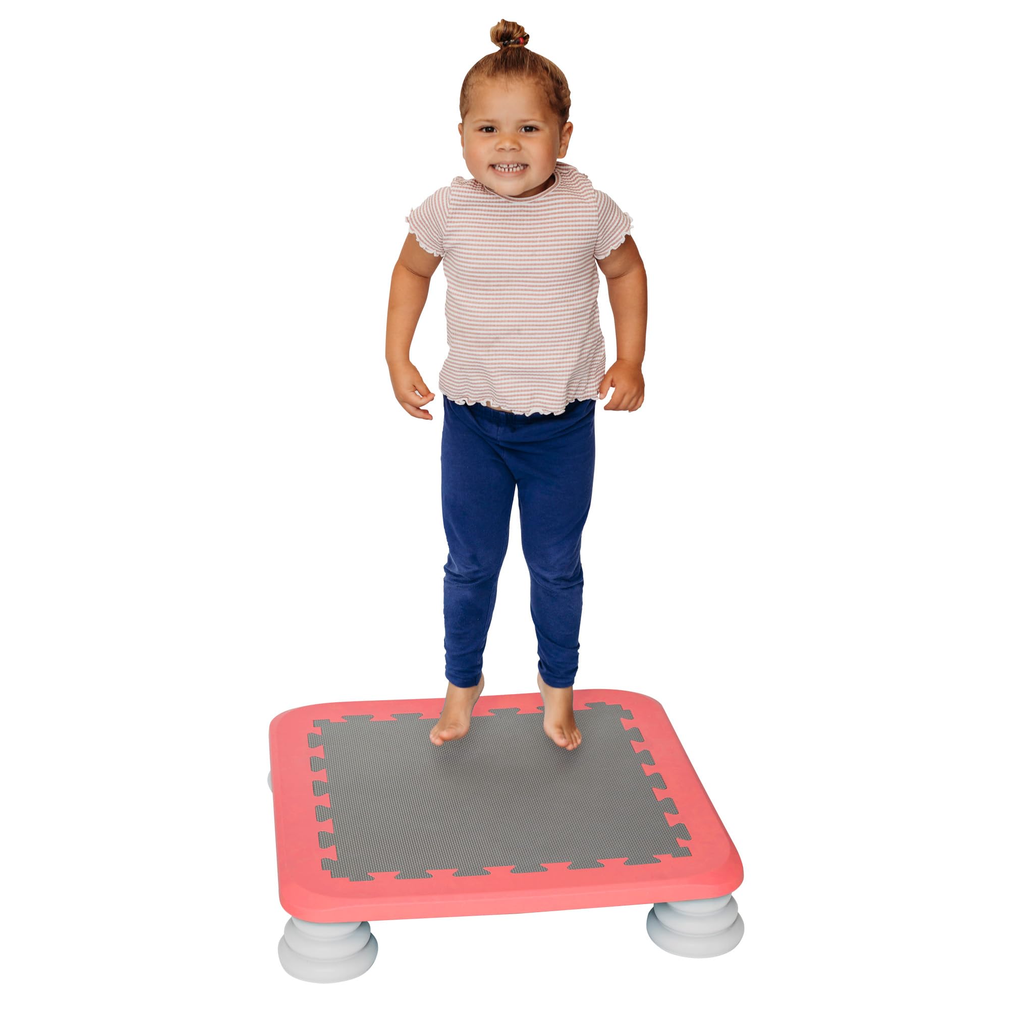 MagicMeadow Red Sensory Autism Kids Trampoline Indoor Board - Suitable for Kids and Toddler Trampoline for 3 Years Old Plus, 75kg Weight Limit, PU Foam Removable Foot Pads - Durable and Easy Clean