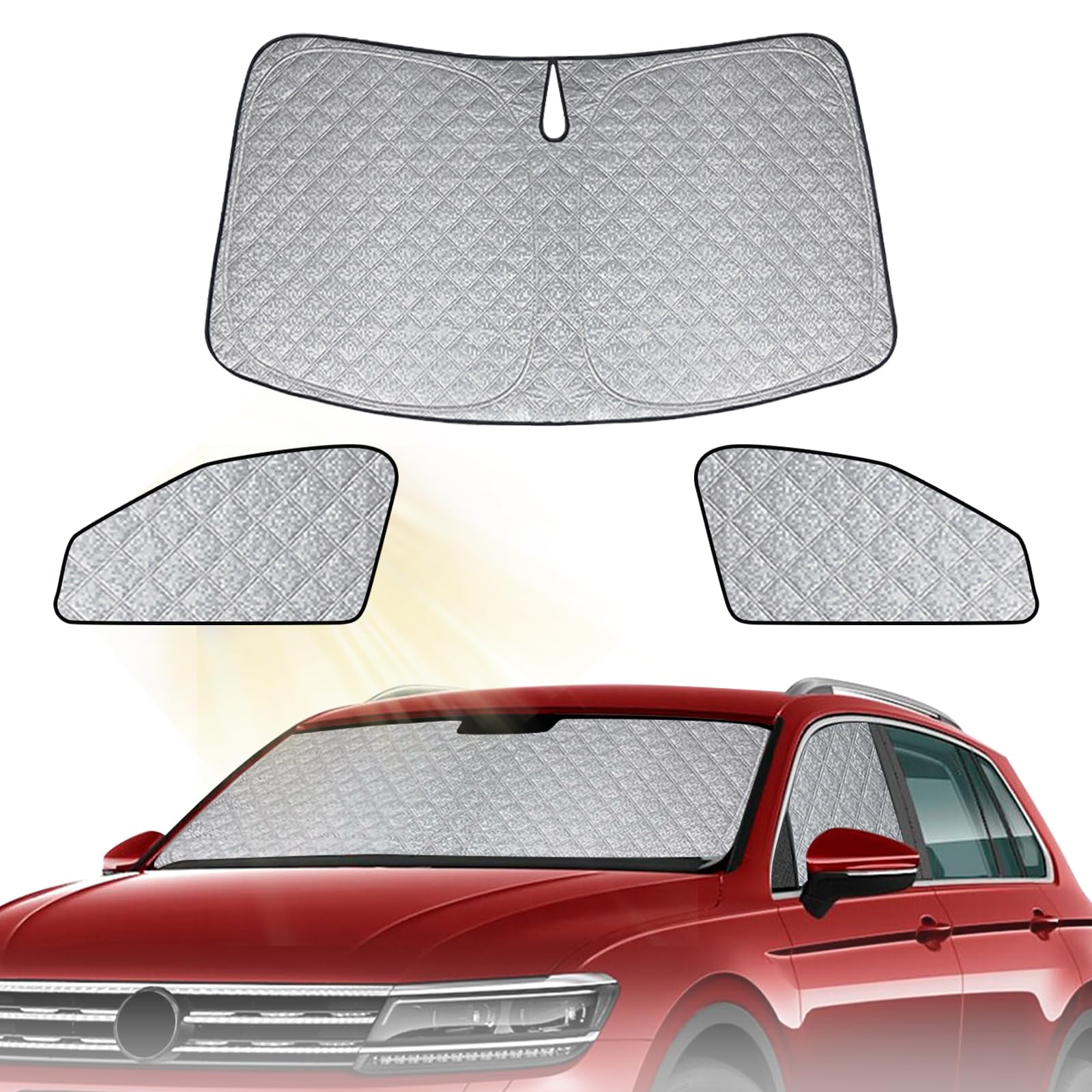 3PCS Sonnenschutz Auto Frontscheibe für 2017-2024 VW Tiguan SWB