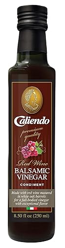 Caliendo Vinagre Balsámico de Vino Tinto Italiano Calidad Premium Sabor con cuerpo completo - Botella de 85 Fl Oz 85fl oz