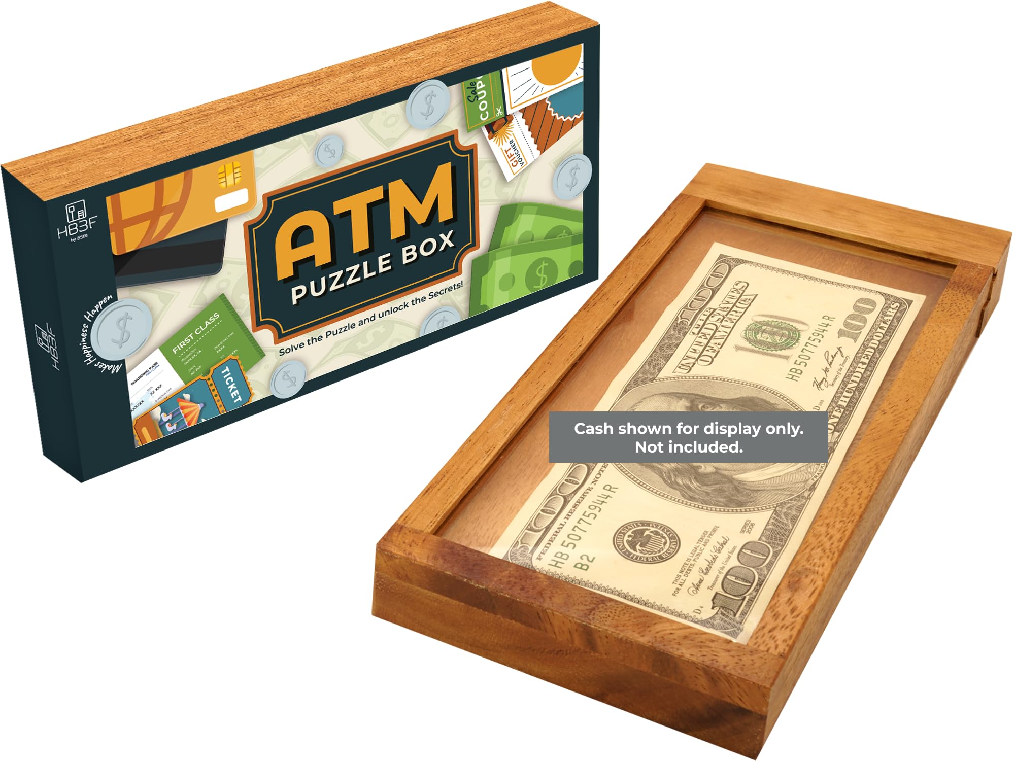 Amazon.com: BSIRI ATM Wooden Money Puzzle Box for Cash Gift Card