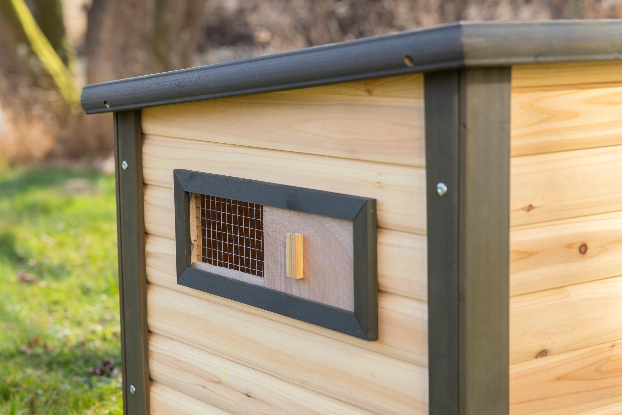 Kerbl Hobbyfarming Gallinero para Patos y Gansos Duck Town XL, 115x77x67 cm, casa para Patos, gallinero para Animales pequeños, Abeto, Gansos, Animales pequeños