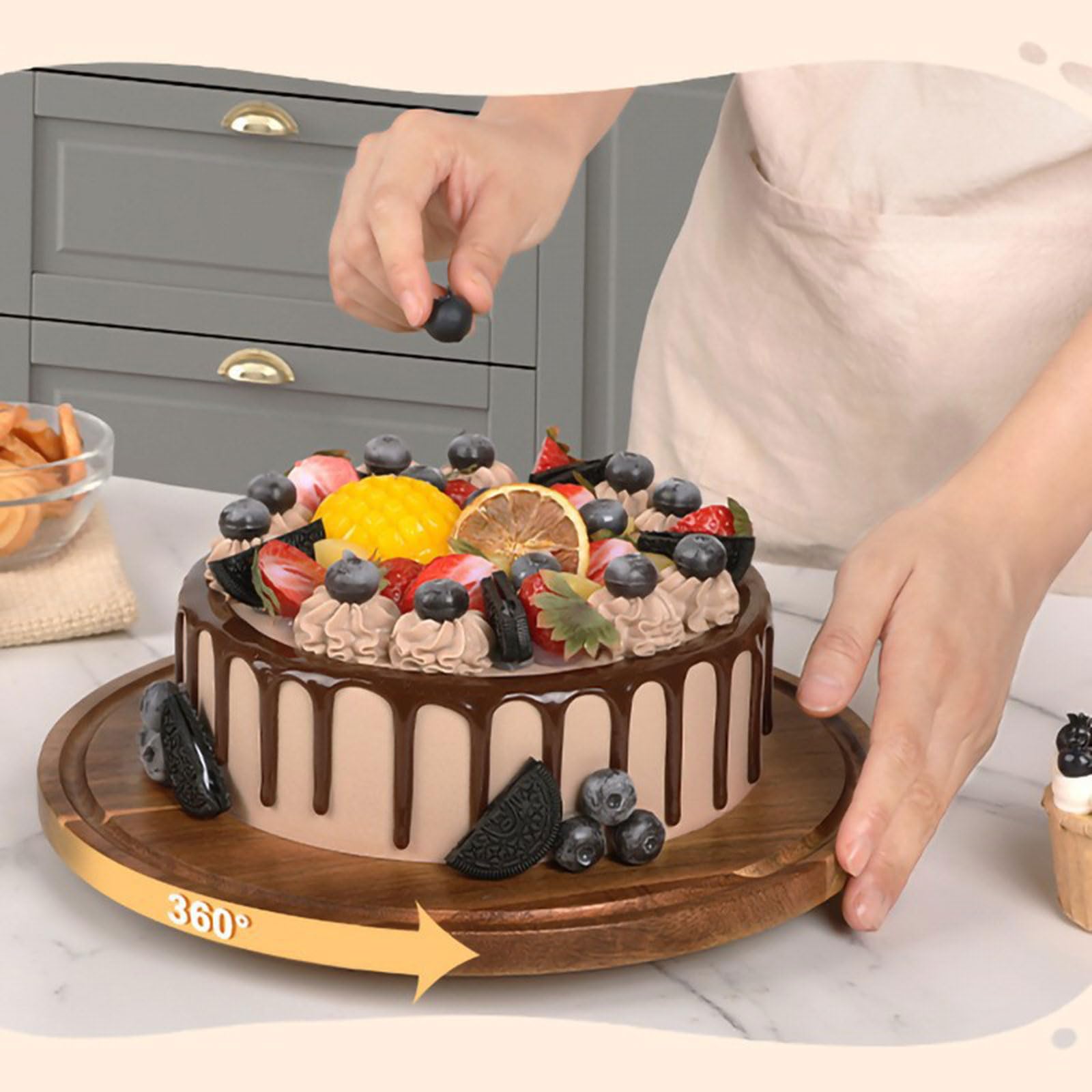 Kuchen Serviertablett, Holz Dessert, XZB
